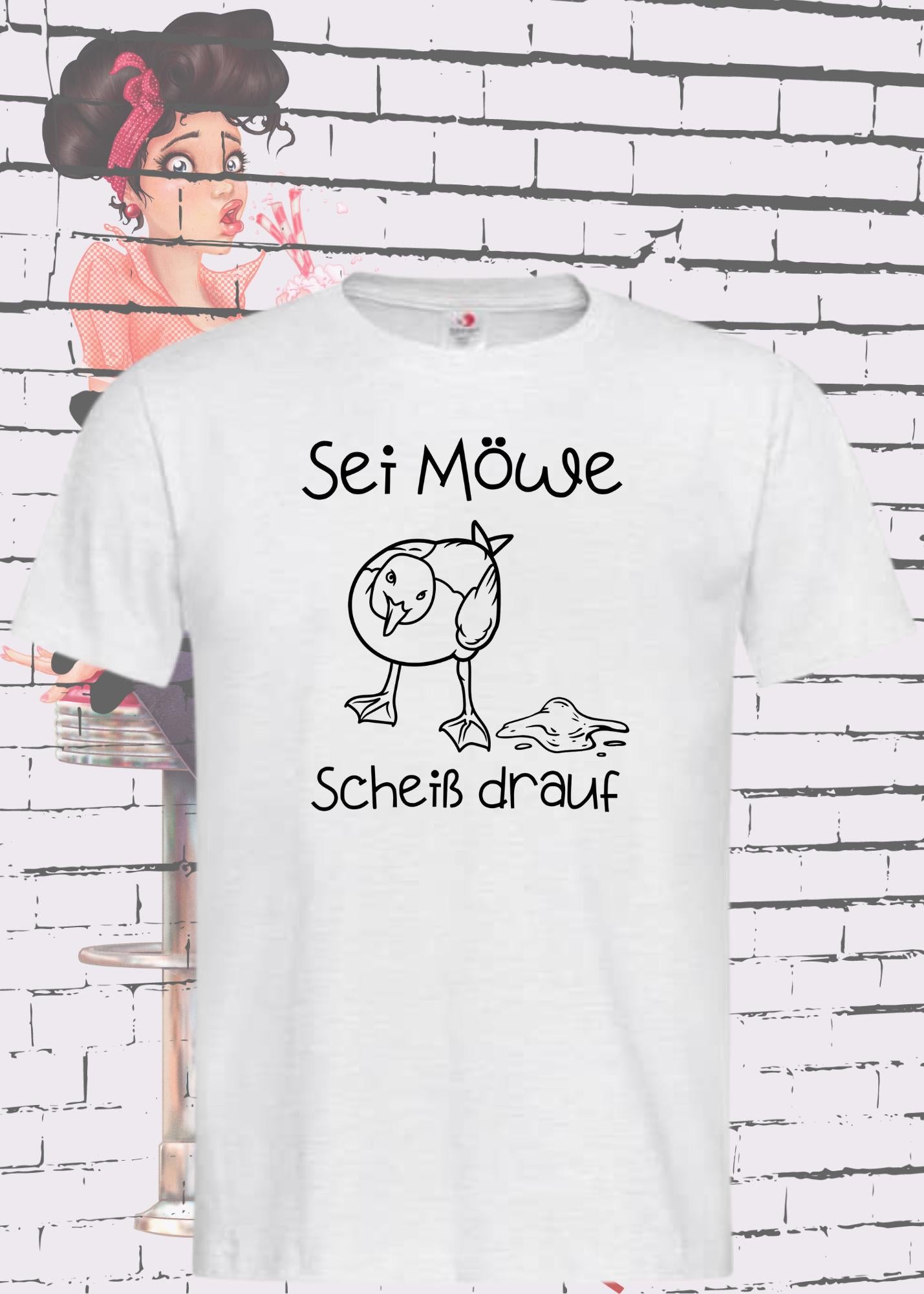 🕊️ T-Shirt Sei Möwe scheiß drauf 😂 Lustige Sprüche Geschenkidee 🎁 Geburtstag Unisex viele Farben 👕
