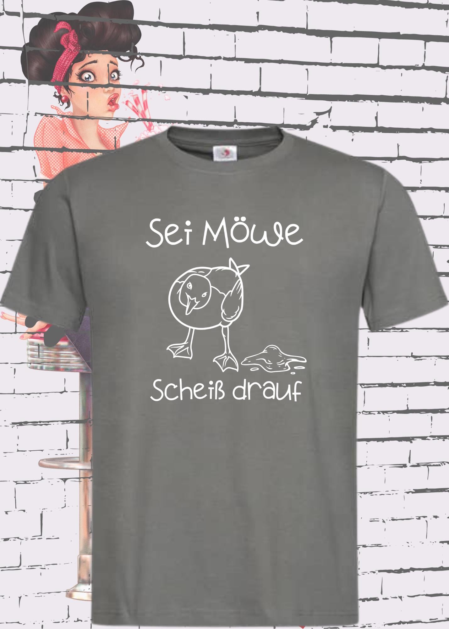 🕊️ T-Shirt Sei Möwe scheiß drauf 😂 Lustige Sprüche Geschenkidee 🎁 Geburtstag Unisex viele Farben 👕
