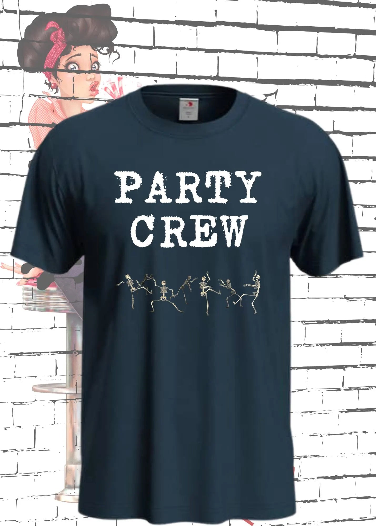 💀 T-Shirt 'Party Crew' 🎉 - Witziges Skelett-Shirt für Partylöwen 😂