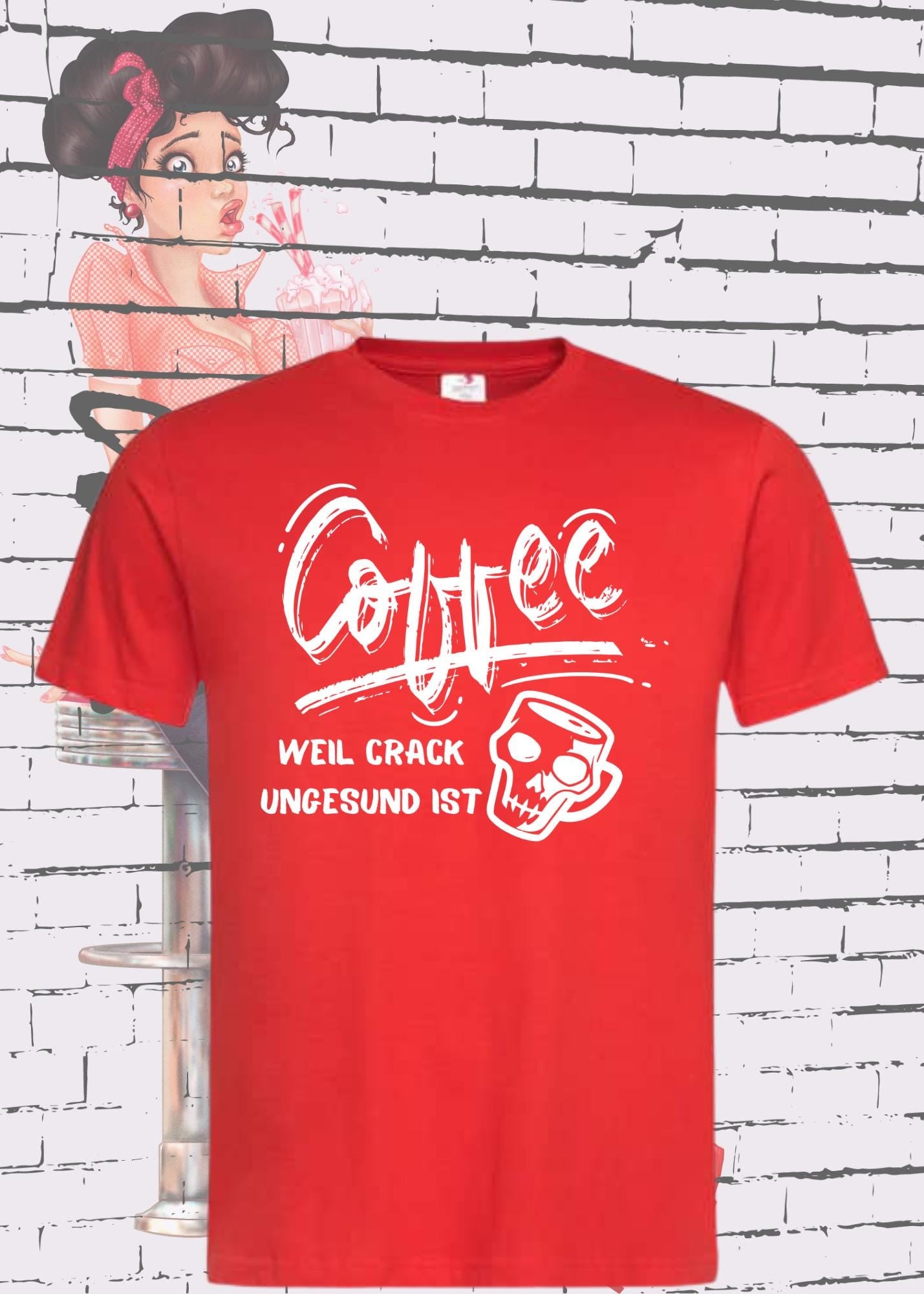 ☕ T-Shirt Coffee weil Crack ungesund ist 😂 Lustige Kaffee Sprüche Geschenkidee 🎁 Geburtstag viele Farben Unisex 👕