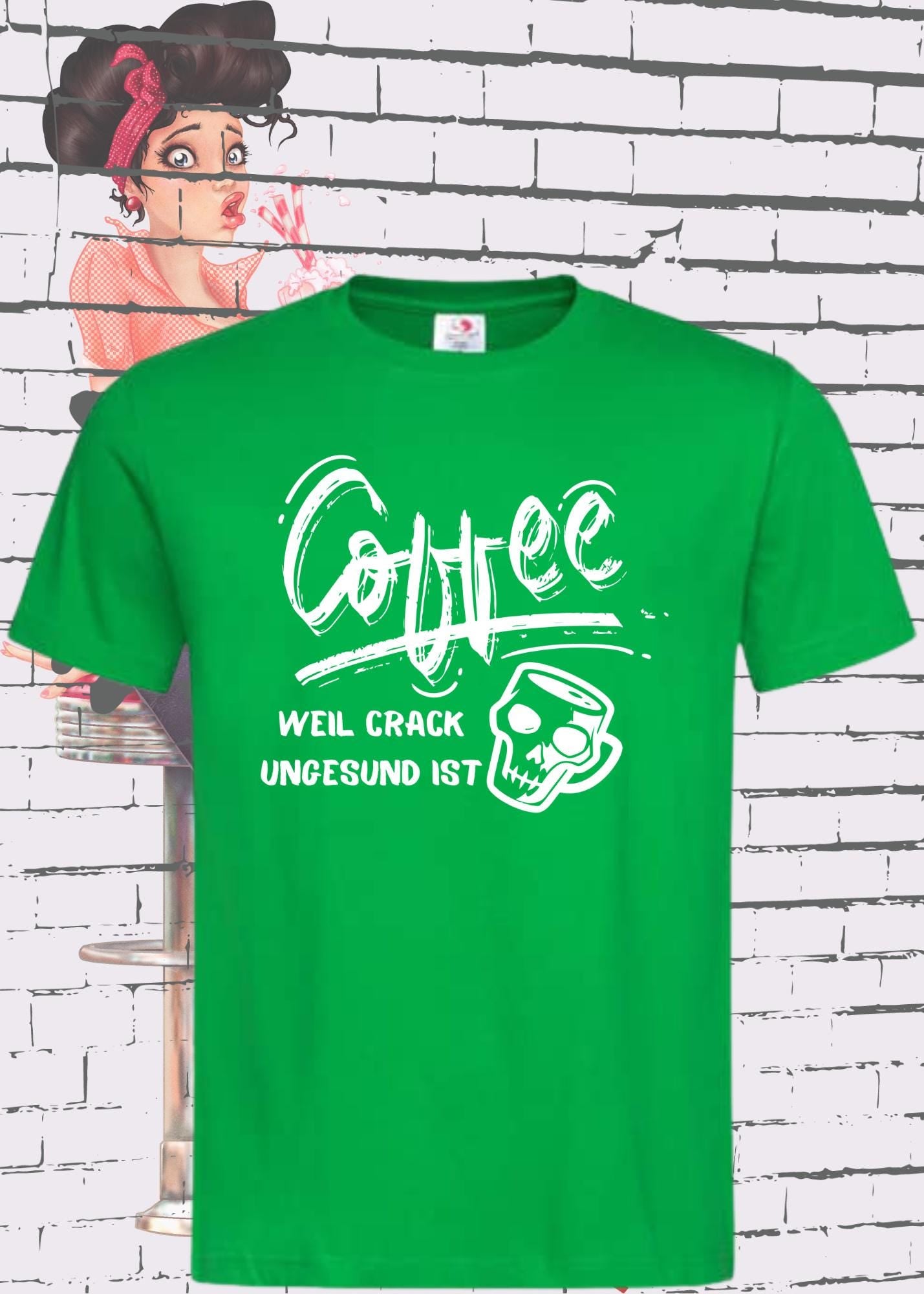☕ T-Shirt Coffee weil Crack ungesund ist 😂 Lustige Kaffee Sprüche Geschenkidee 🎁 Geburtstag viele Farben Unisex 👕