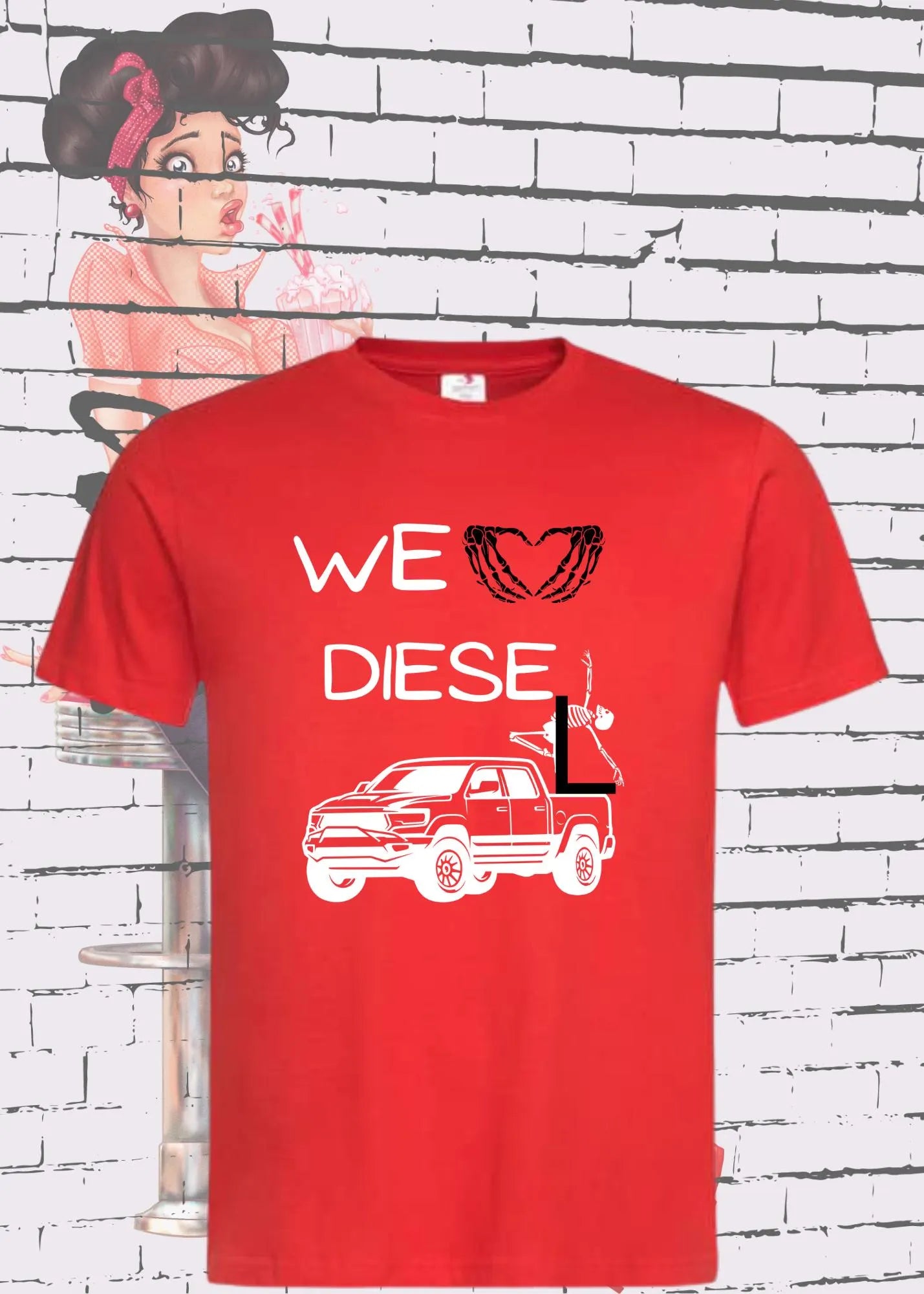 ๐ T-Shirt 'WE love Diese l pick up diesel' ๐จ - Witziges Diesel-Shirt fรผr Pickup-Liebhaber ๐
