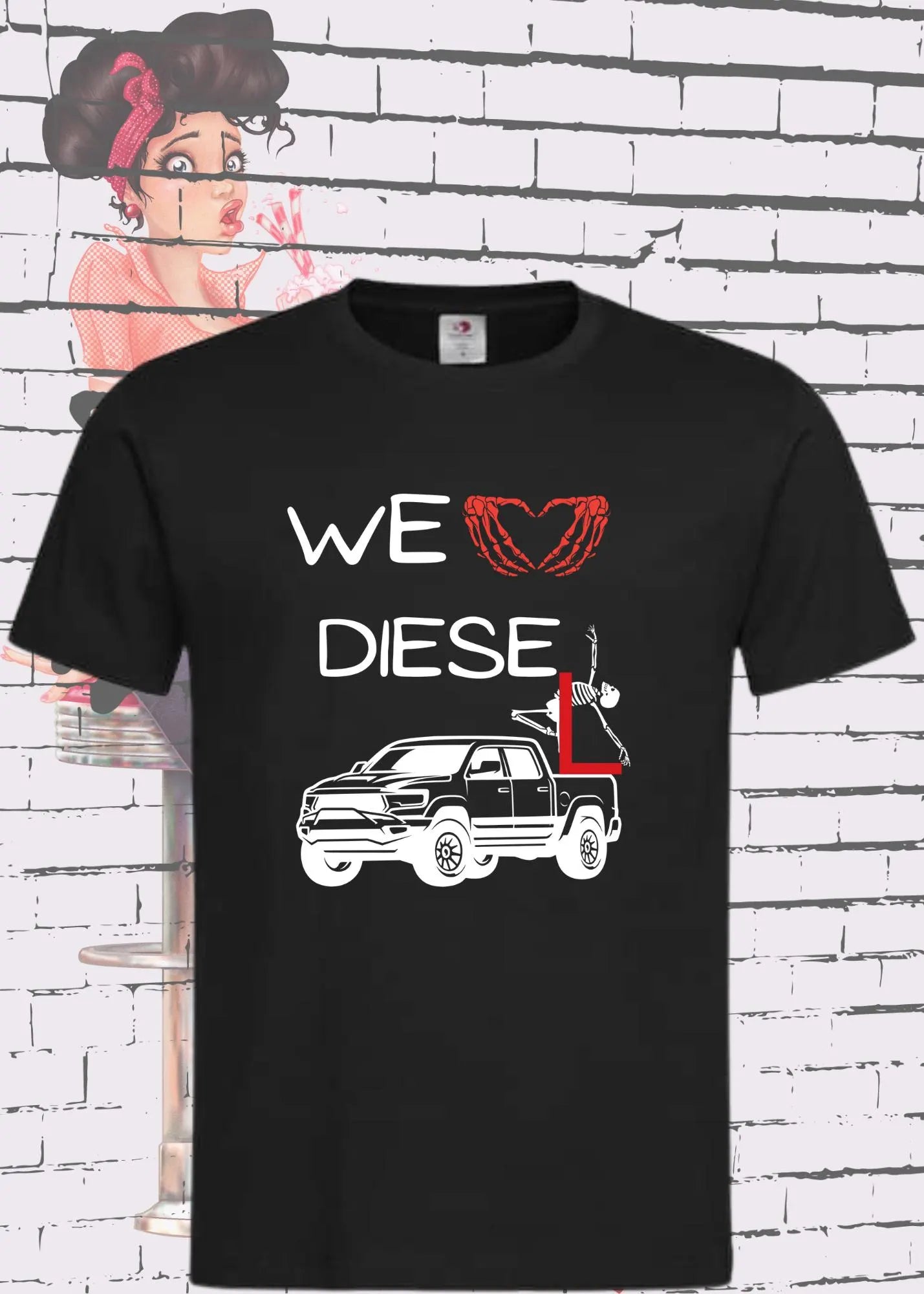 ๐ T-Shirt 'WE love Diese l pick up diesel' ๐จ - Witziges Diesel-Shirt fรผr Pickup-Liebhaber ๐