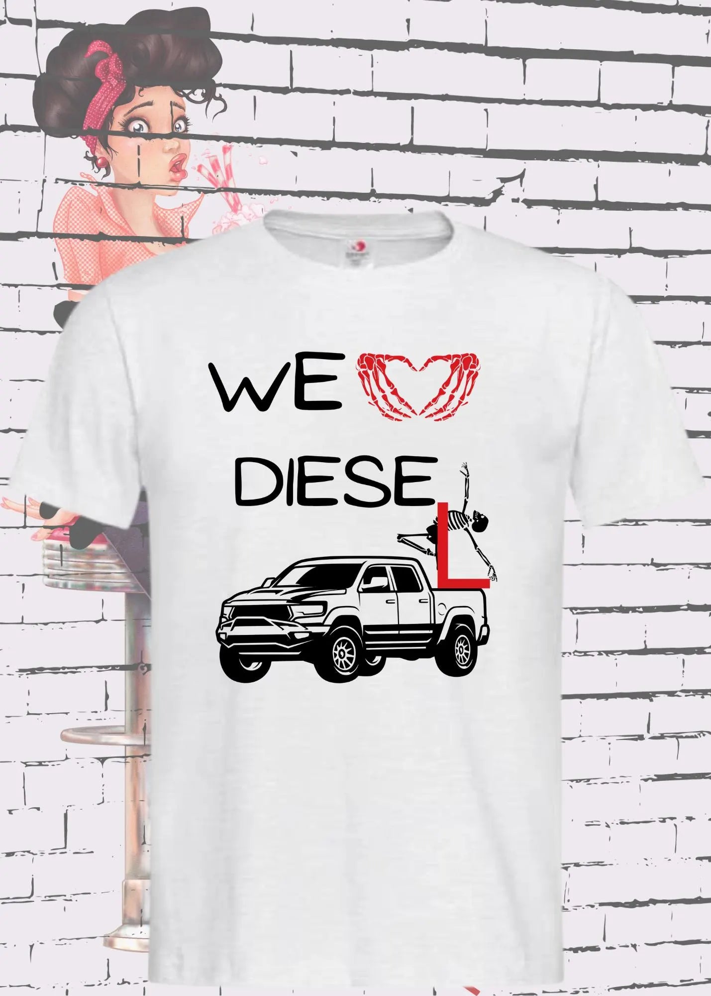 ๐ T-Shirt 'WE love Diese l pick up diesel' ๐จ - Witziges Diesel-Shirt fรผr Pickup-Liebhaber ๐