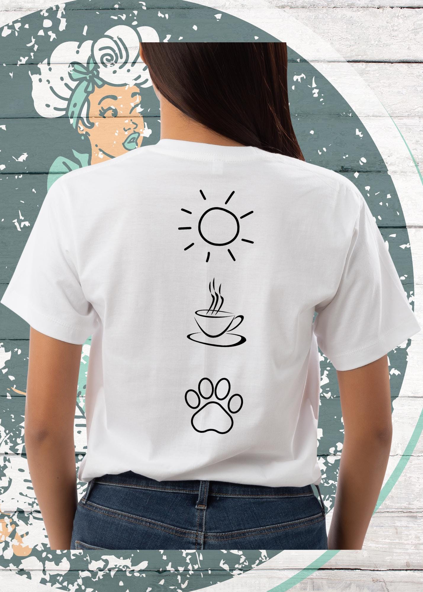 👩 T-Shirt I'm a simple Woman ☀️ Sunshine Coffee and Dogs 🐕 Lustige Sprüche Geschenkidee Freizeit viele Farben 👕