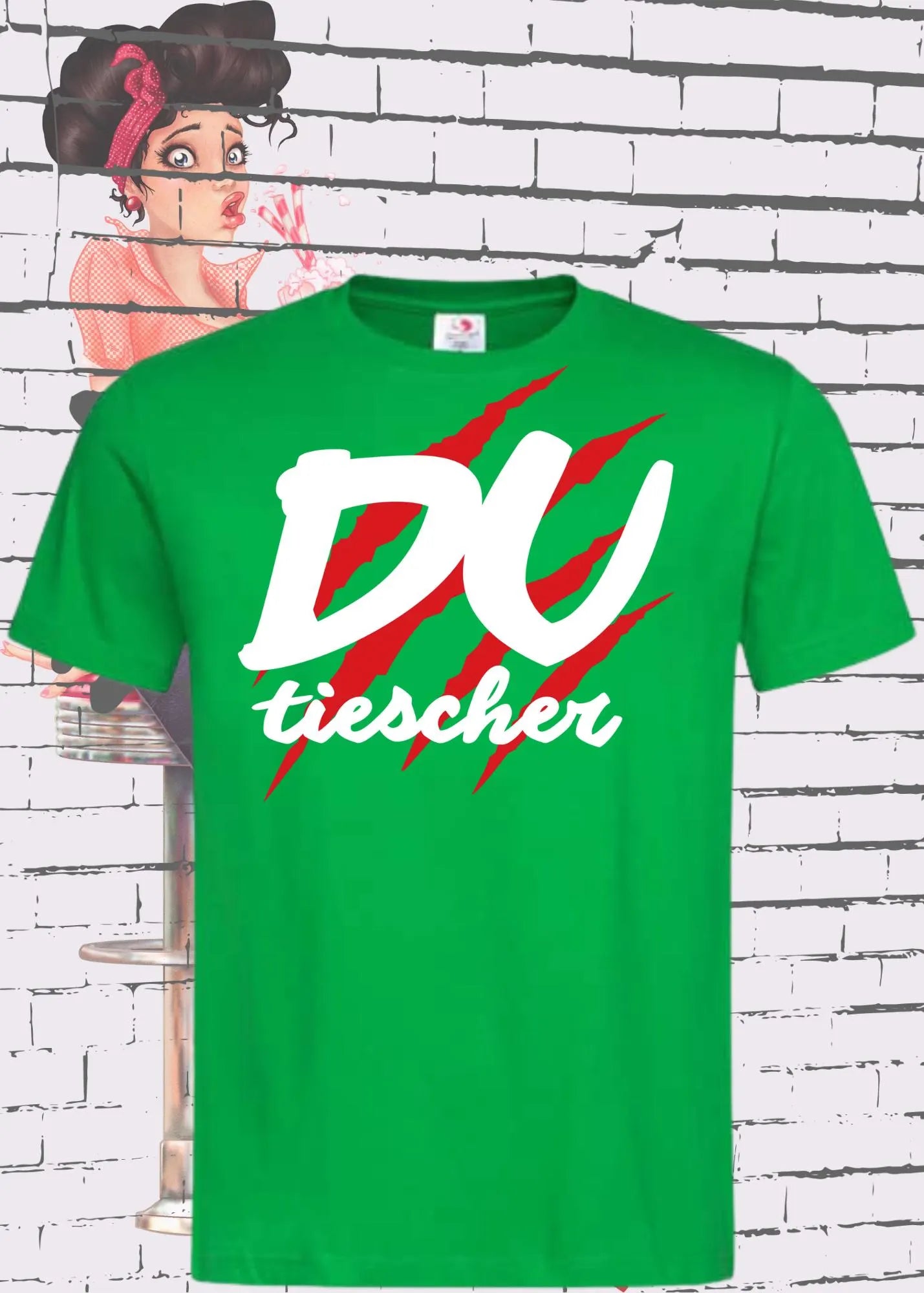 Du tiescher - Berliner Dialekt Unisex T-Shirt mit frechem Spruch
