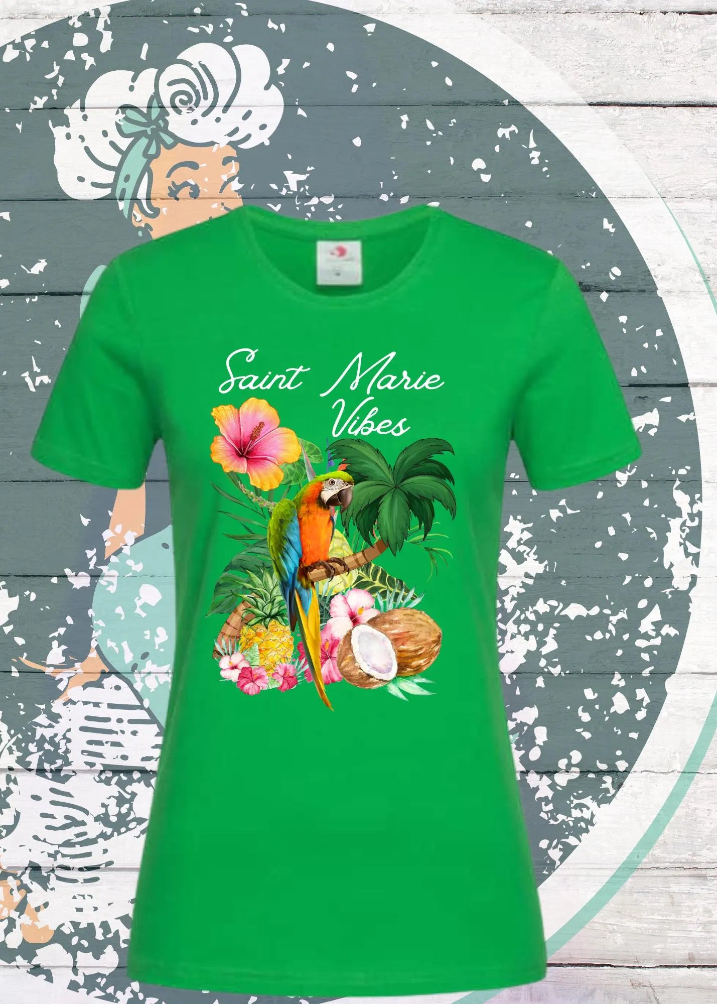 Damen T-Shirt Saint Marie Vibes 🏝️ Urlaub Shirt mit Spruch ✈️