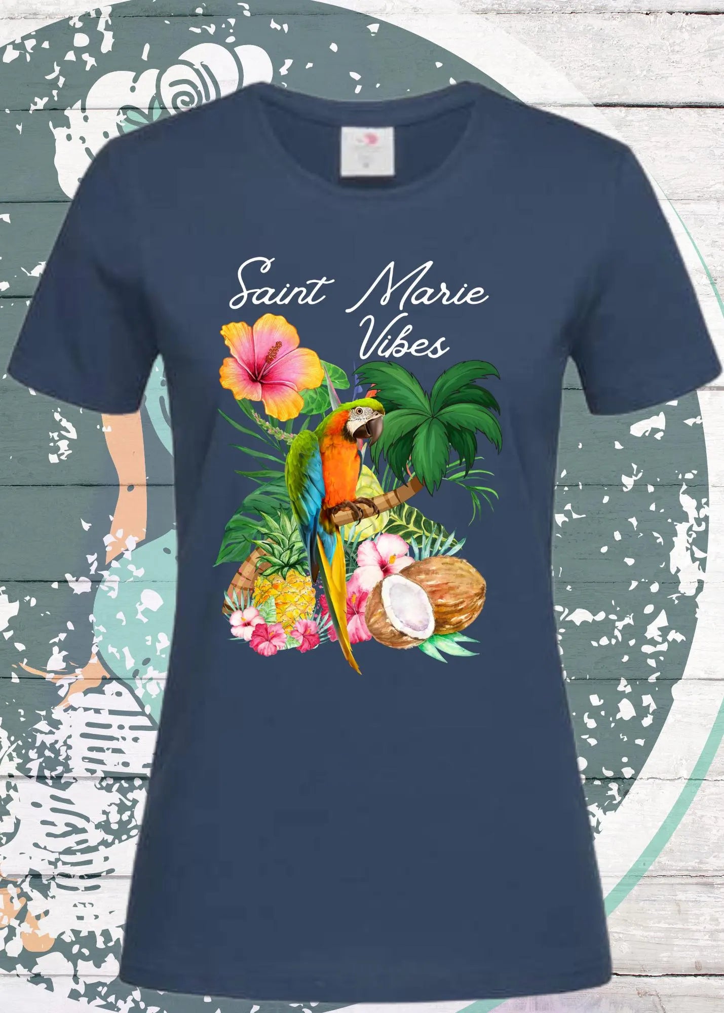 Damen T-Shirt Saint Marie Vibes 🏝️ Urlaub Shirt mit Spruch ✈️