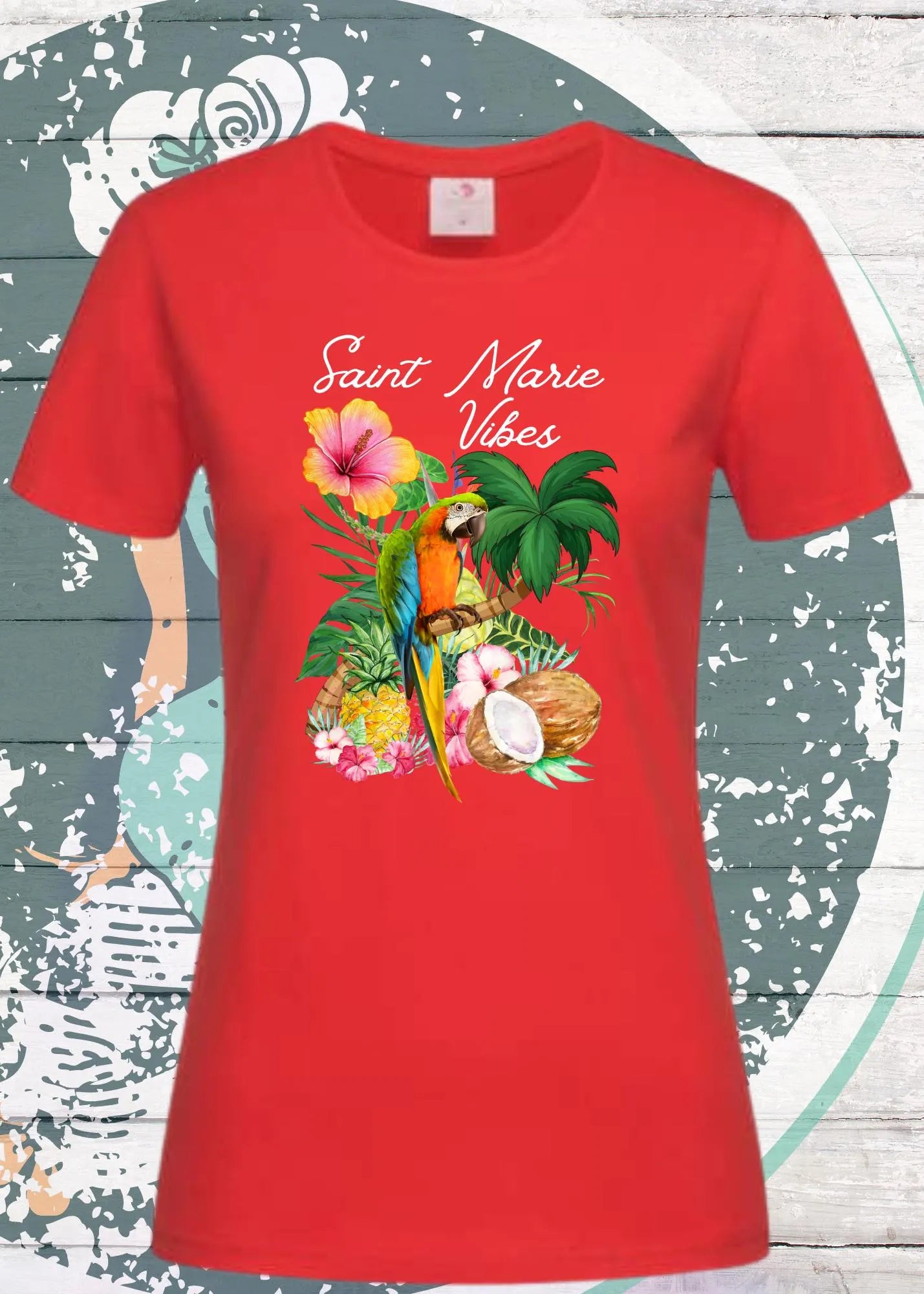 Damen T-Shirt Saint Marie Vibes 🏝️ Urlaub Shirt mit Spruch ✈️
