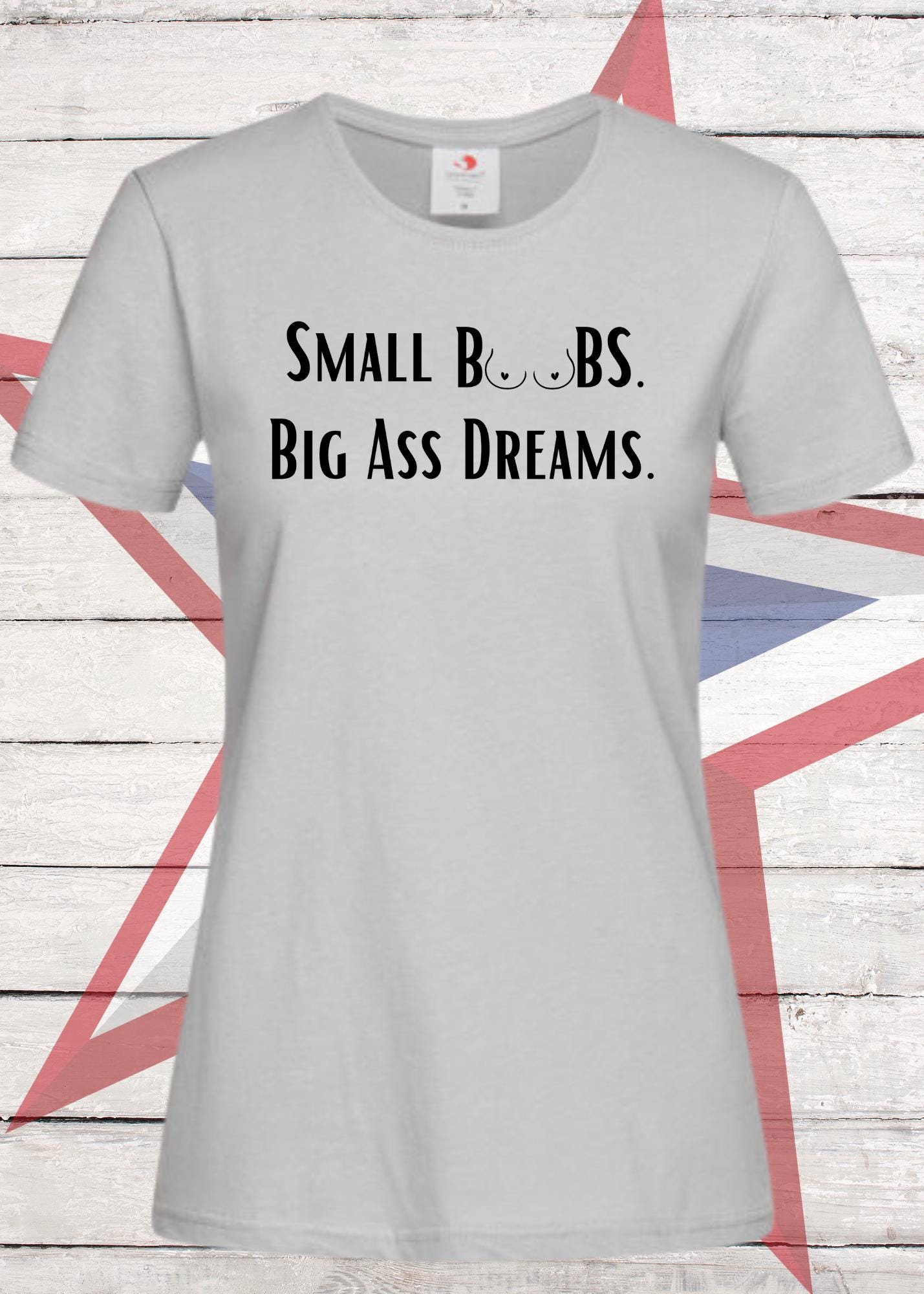 💫 Damen T-Shirt Small Boobs big Ass Dreams 🍑 Lustige Sprüche 😂 Geschenkidee T-Shirt 🎁 Freizeit T-Shirt 👕 In vielen Farben und Größen 🌈