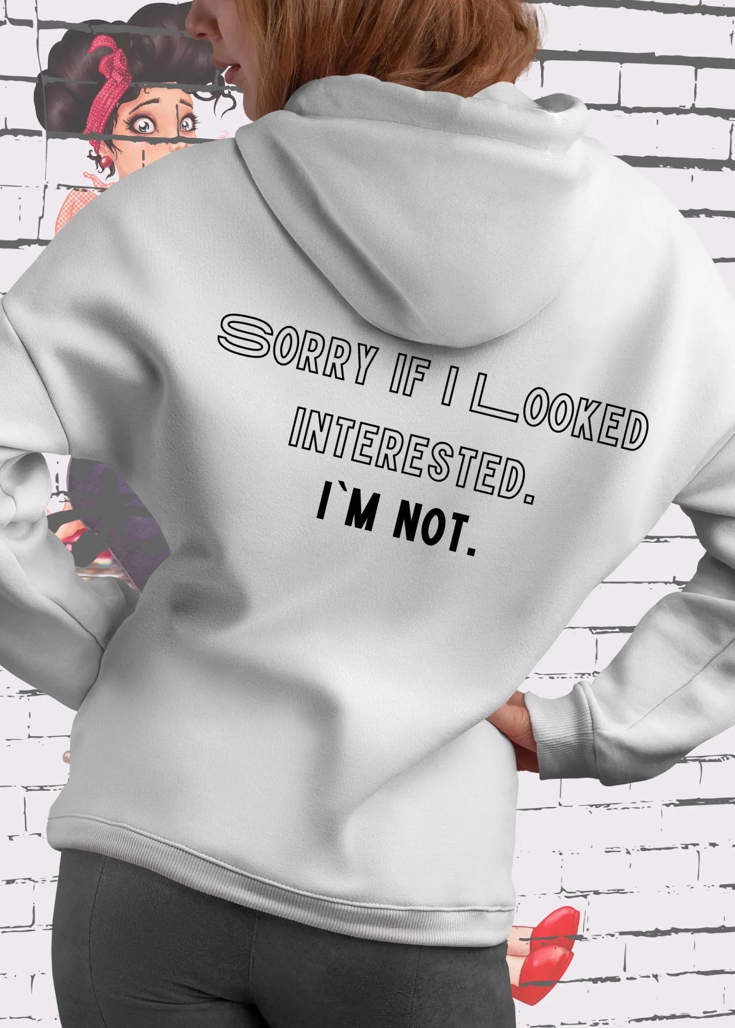 π Damen Hoodie Sorry if I looked interested i'm not - Sarkastisch & Cool XS-XXL π