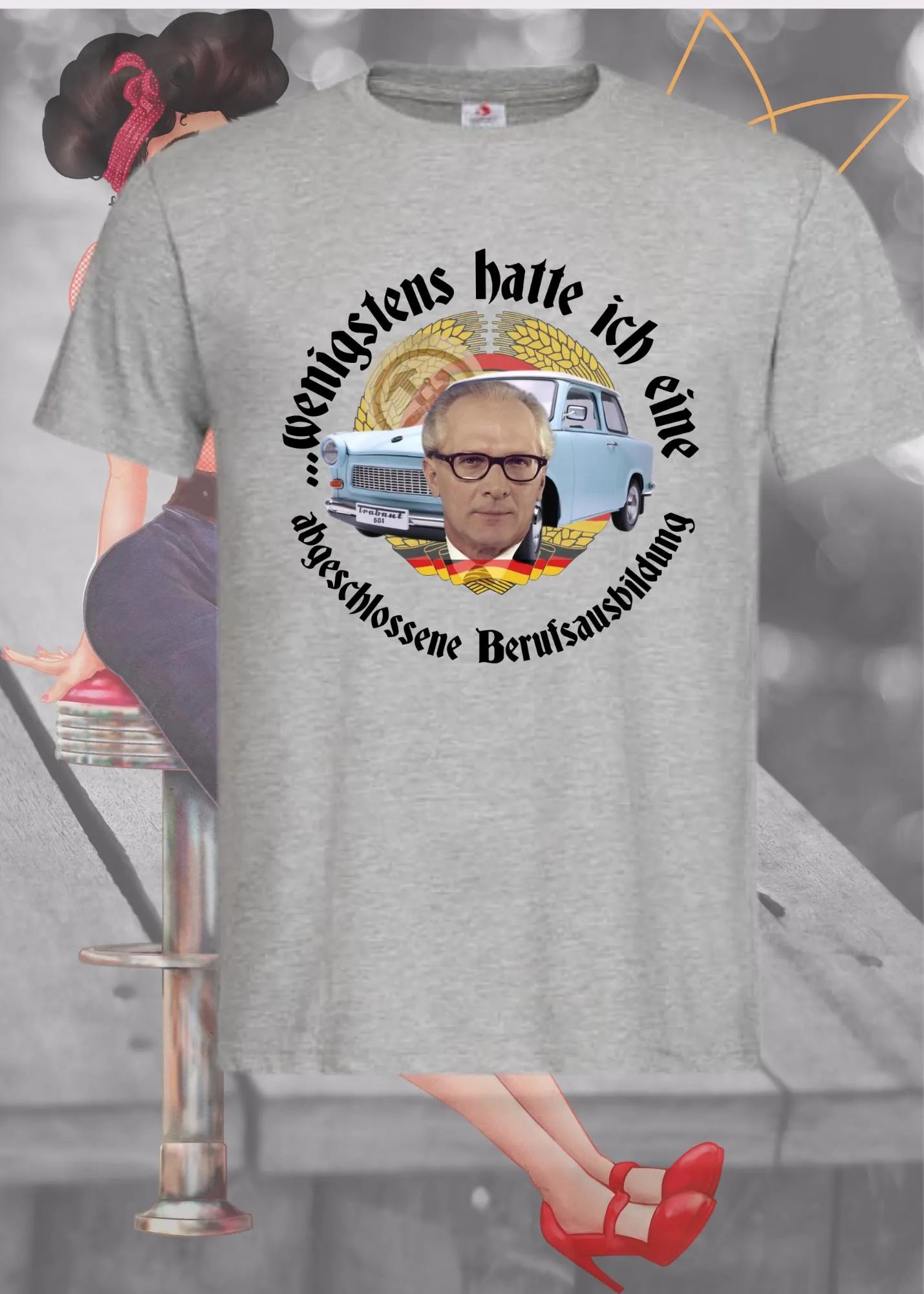 T-Shirt 'Wenigstens hatte ich eine abgeschlossene Berufsausbildung' - DDR Sarkasmus Geschenkidee Unisex