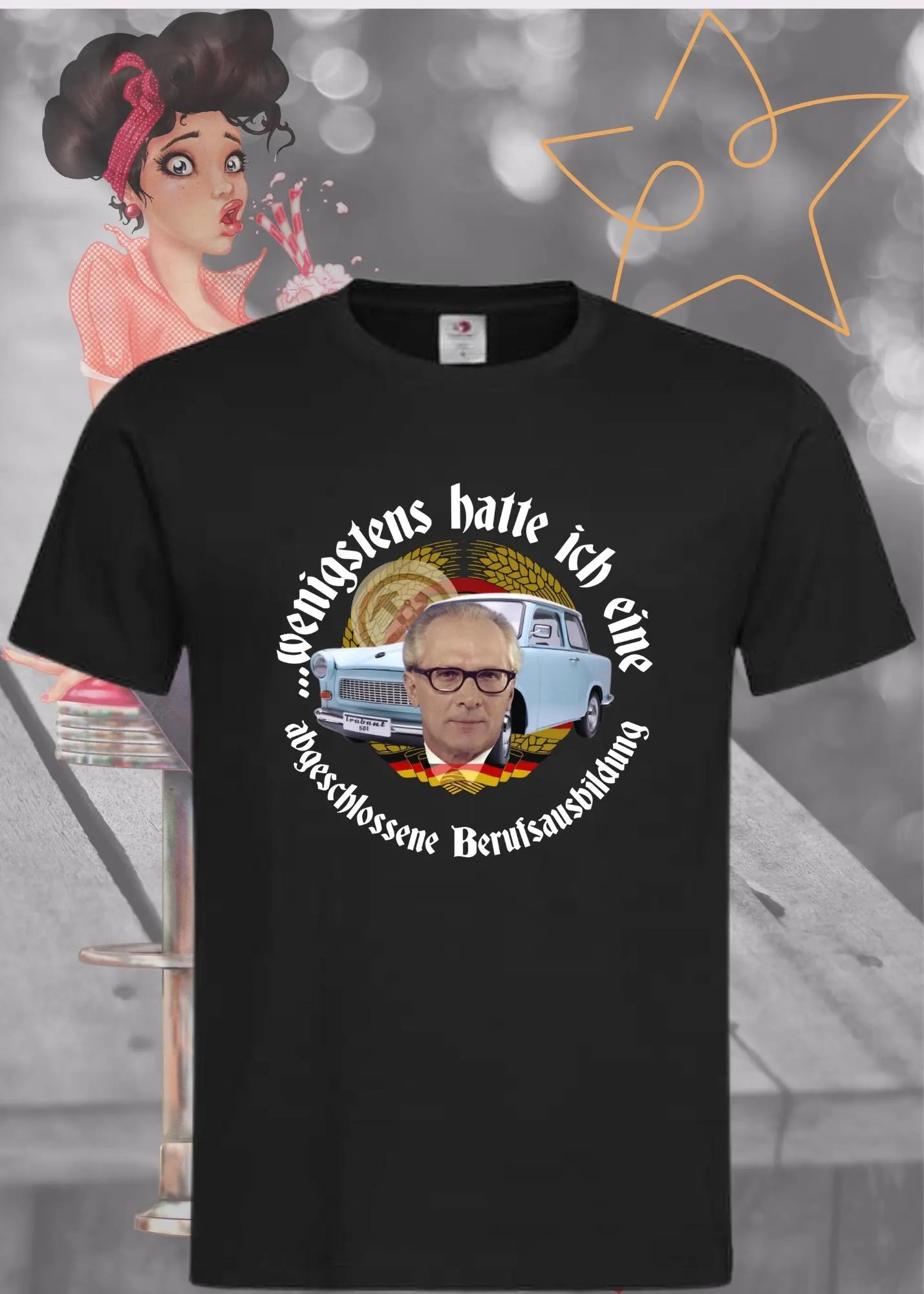 T-Shirt 'Wenigstens hatte ich eine abgeschlossene Berufsausbildung' - DDR Sarkasmus Geschenkidee Unisex
