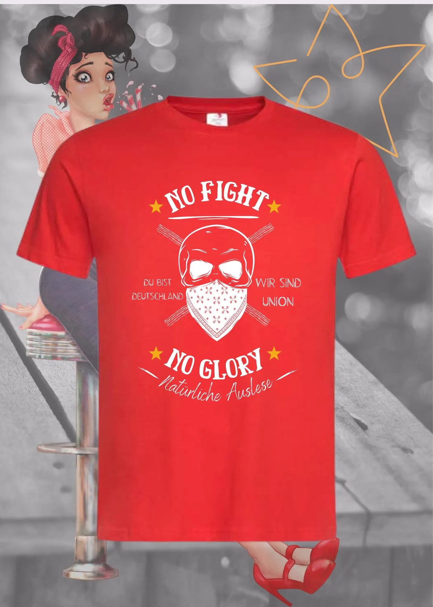 ⚽ Unisex T-Shirt 'No Fight No Glory - Wir Sind Union' - Fan Shirt 🔴