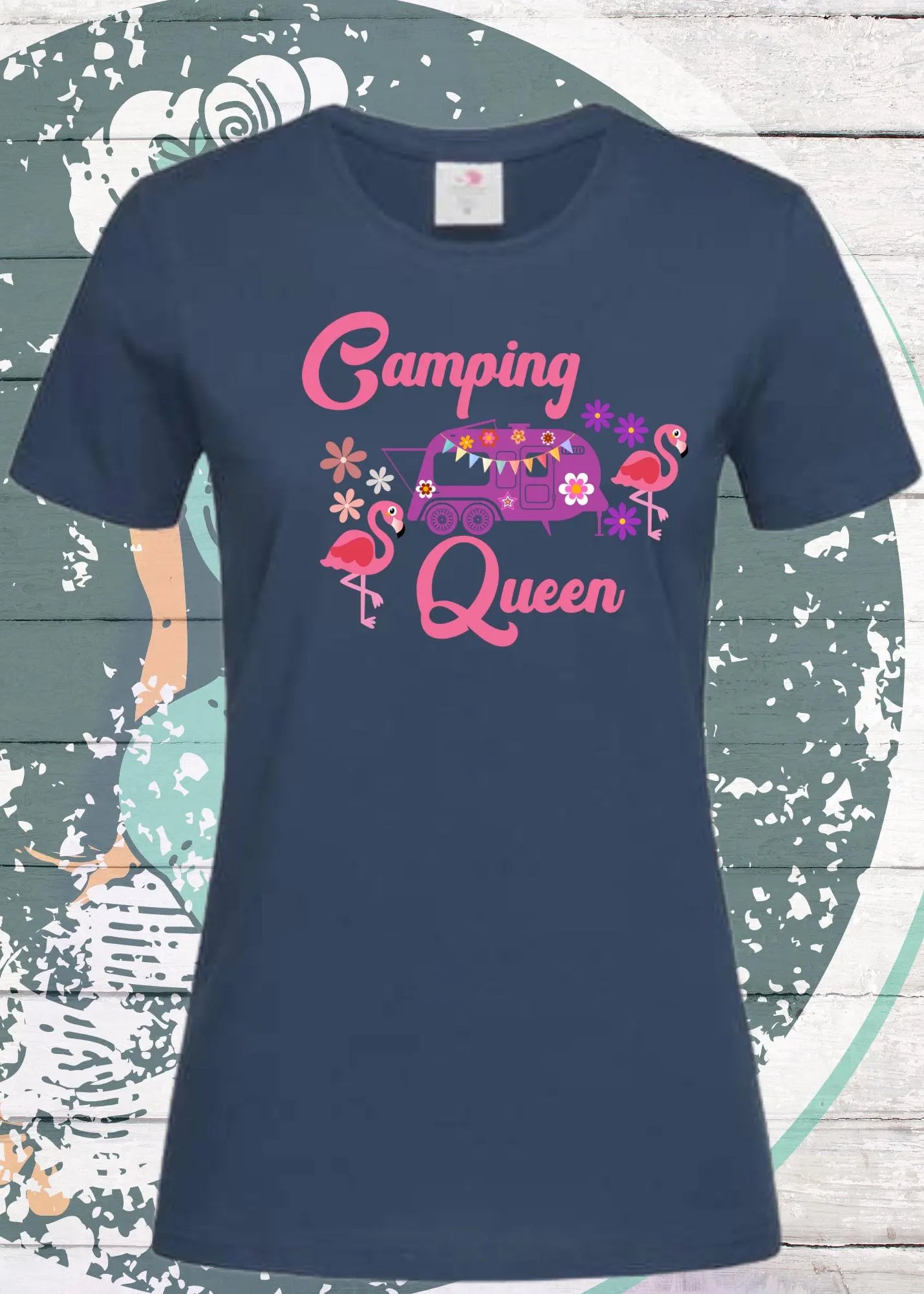 Camping Queen - Damen T-Shirt für Outdoor-Liebhaberinnen