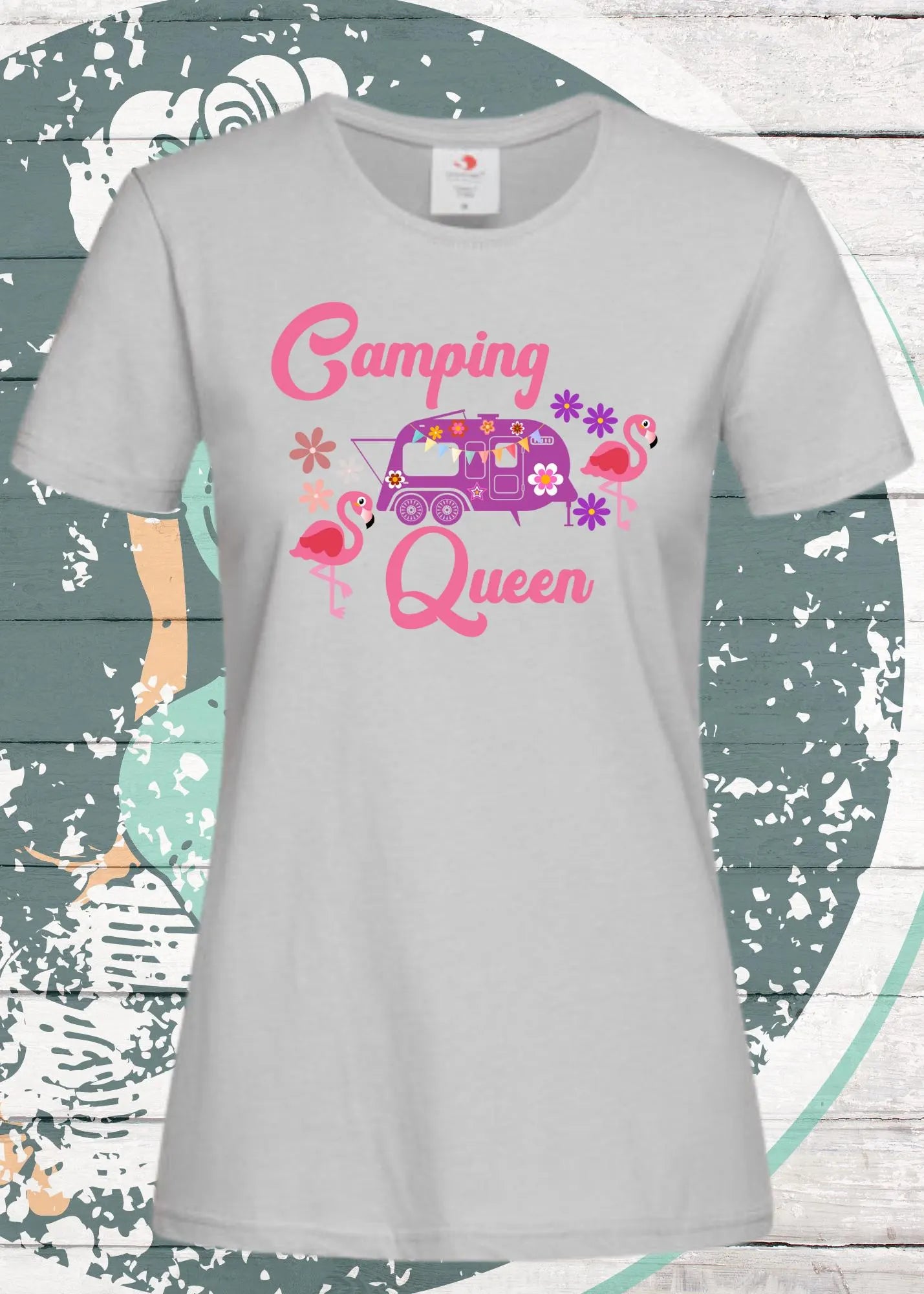 Camping Queen - Damen T-Shirt für Outdoor-Liebhaberinnen