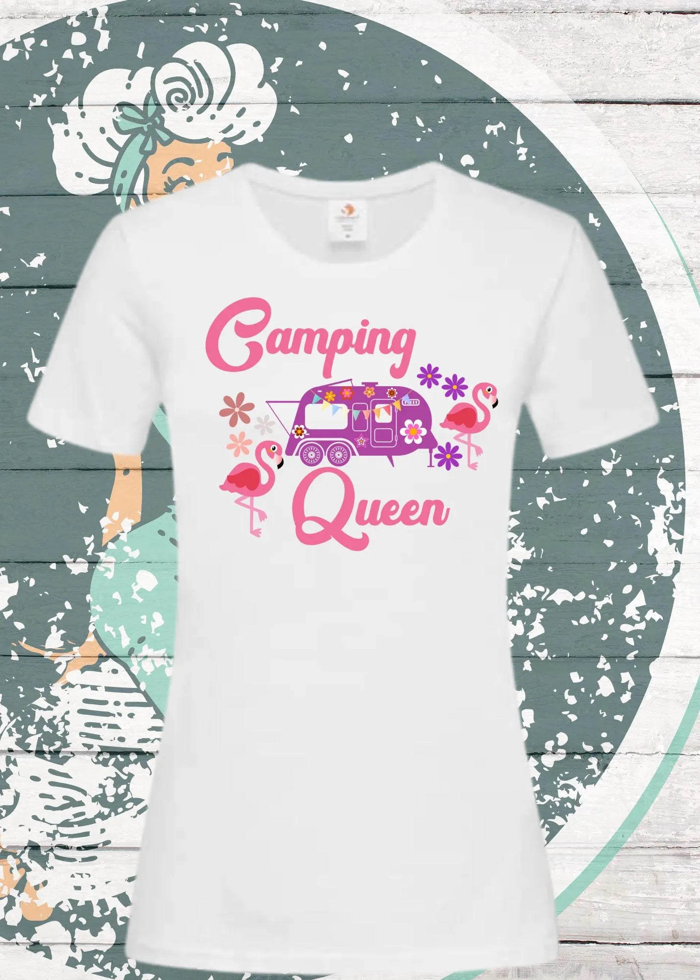 Camping Queen - Damen T-Shirt für Outdoor-Liebhaberinnen