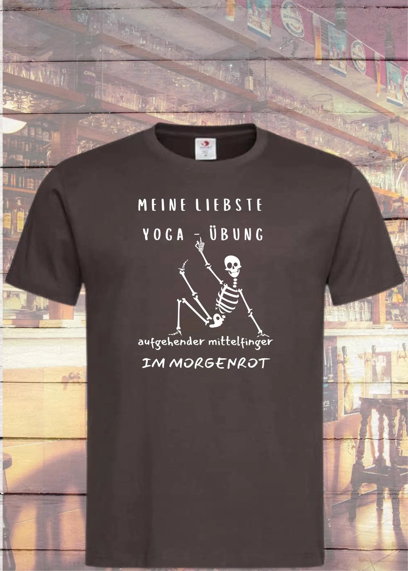 🧘♀️T Shirt Unisex Meine liebste Yoga Übung: Aufgehender Mittelfinger im Morgenrot 🖕
