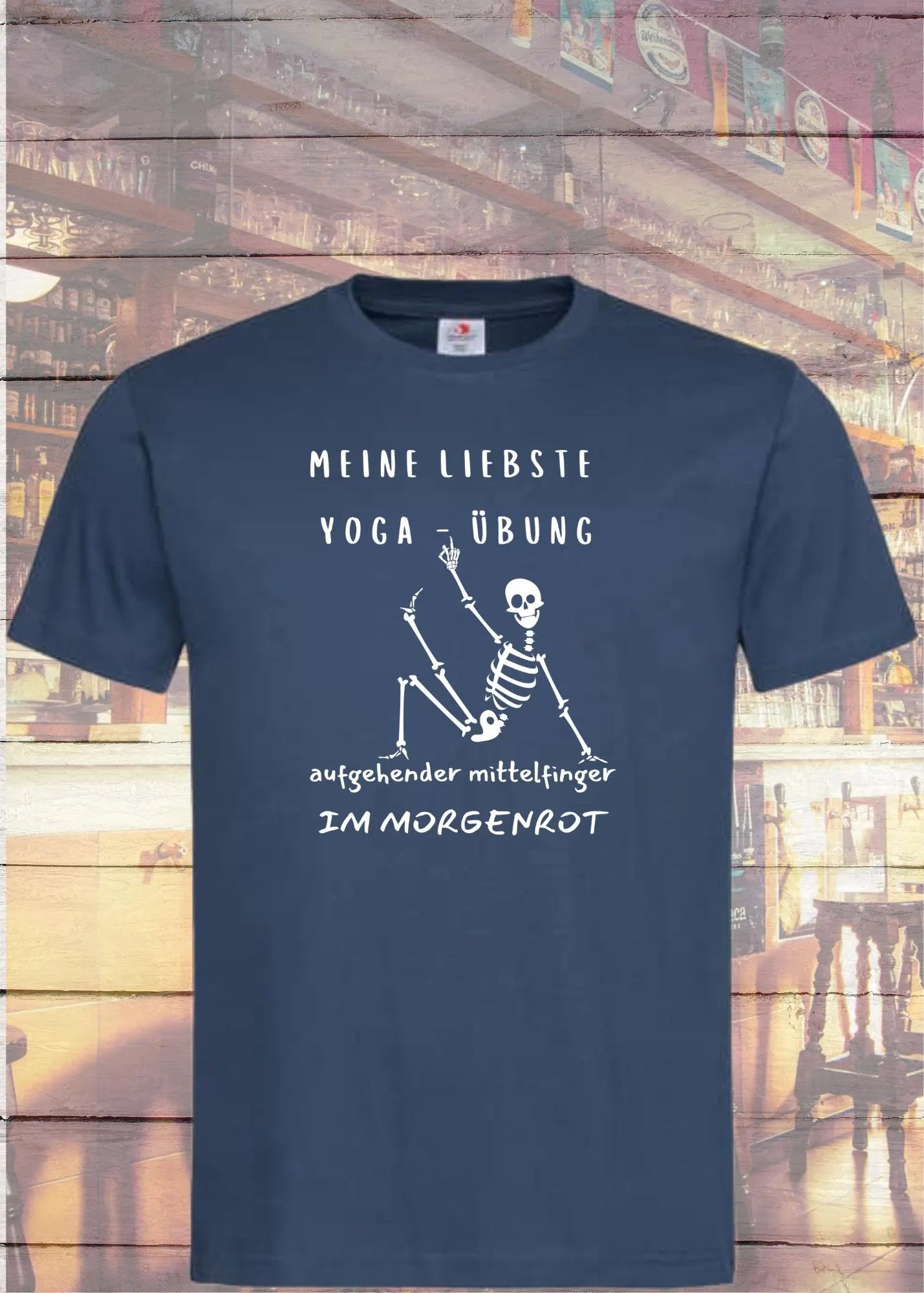 🧘♀️T Shirt Unisex Meine liebste Yoga Übung: Aufgehender Mittelfinger im Morgenrot 🖕