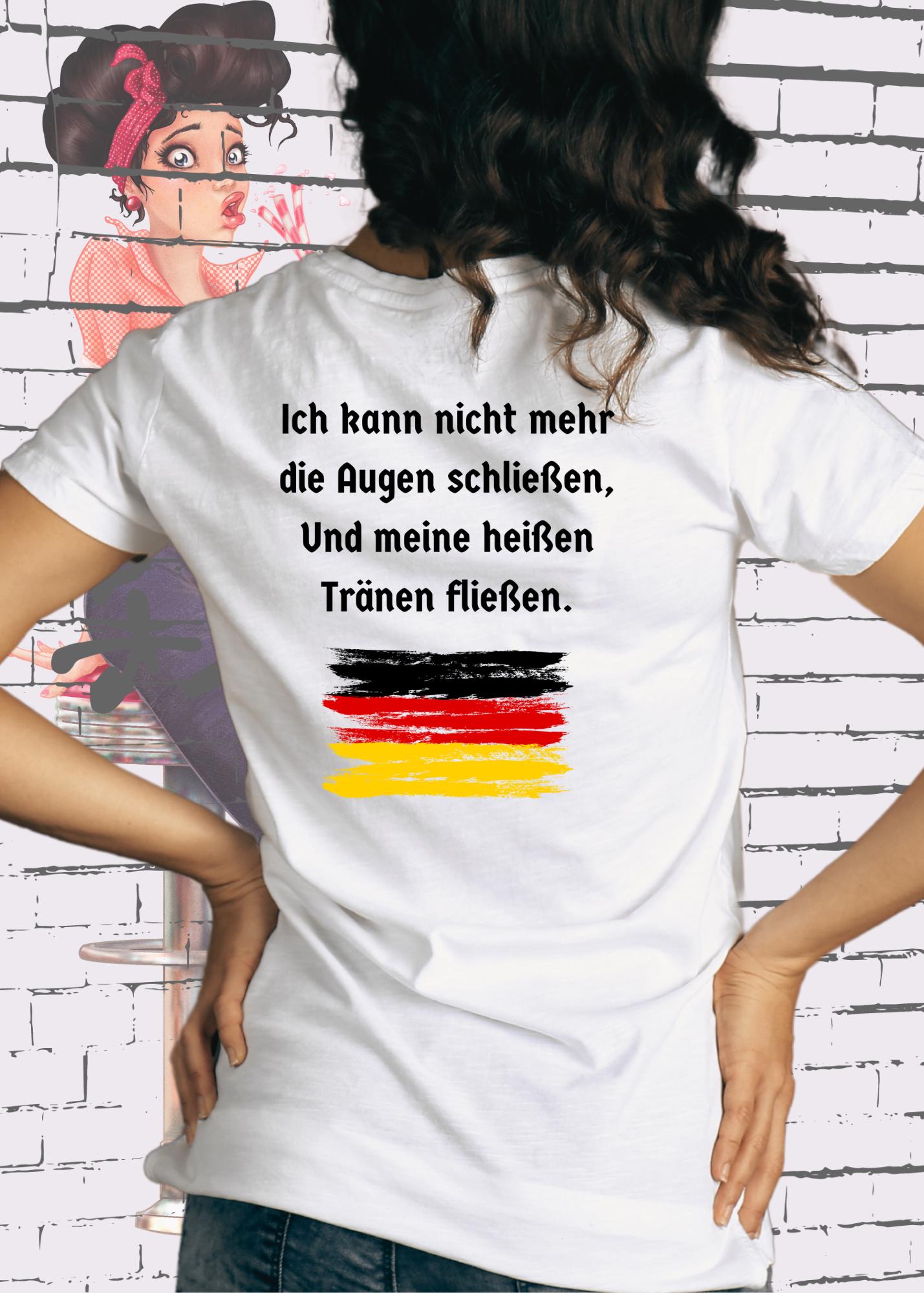 🇩🇪 T-Shirt Heinrich Heine Gedicht - Wenn ich an Deutschland denke - Literatur Geschenkidee