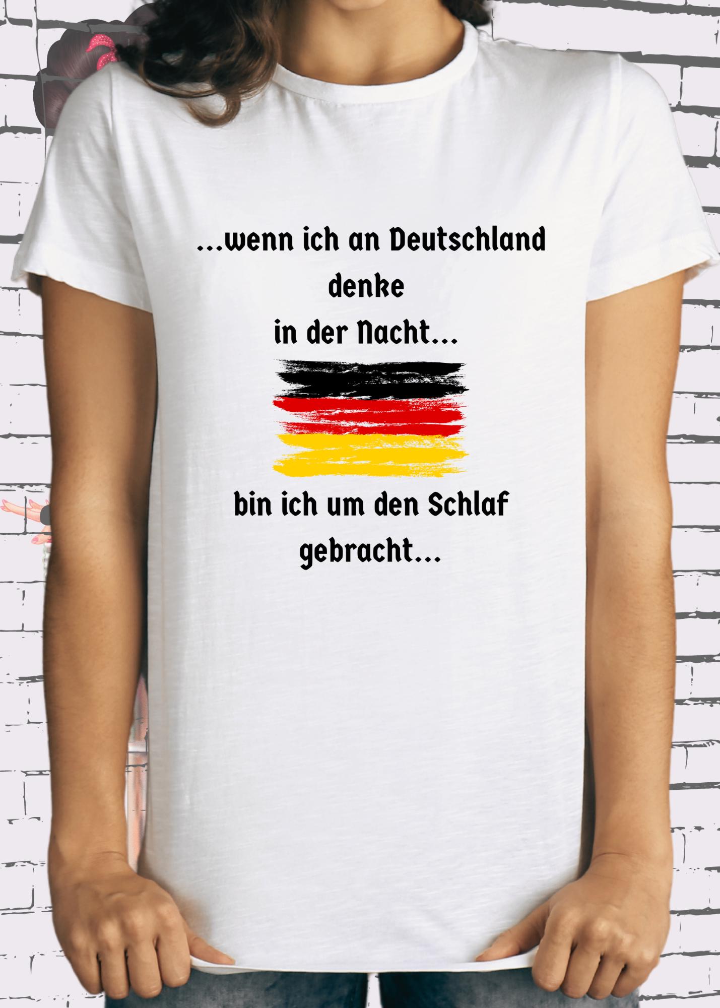 🇩🇪 T-Shirt Heinrich Heine Gedicht - Wenn ich an Deutschland denke - Literatur Geschenkidee