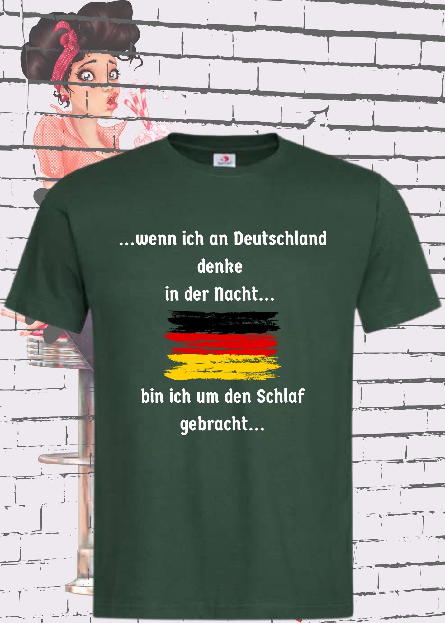 🇩🇪 T-Shirt Heinrich Heine Gedicht - Wenn ich an Deutschland denke - Literatur Geschenkidee