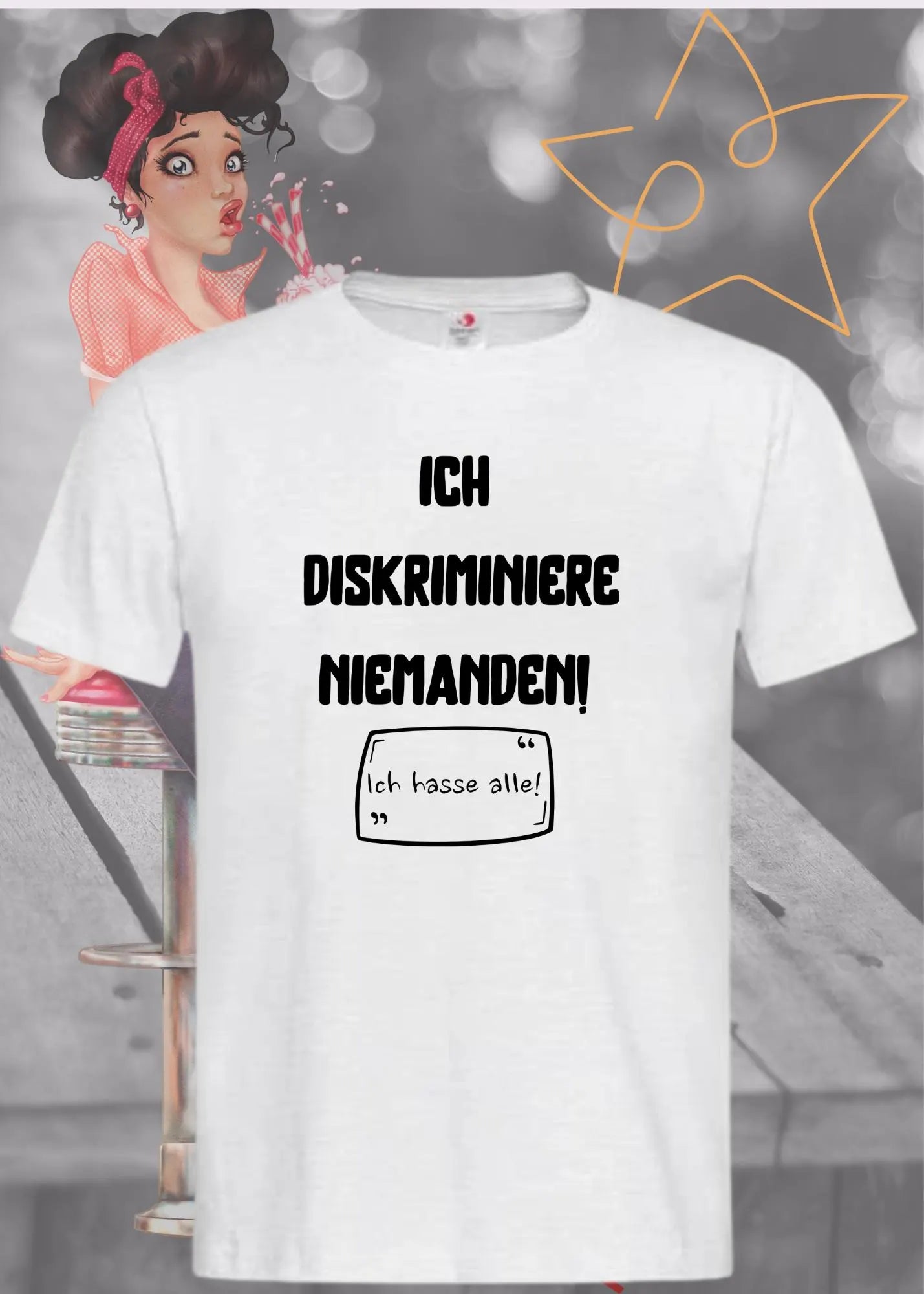 😤 Unisex T-Shirt 'Ich diskriminiere Niemanden - Ich Hasse Alle' - Sarkasmus Shirt 😏