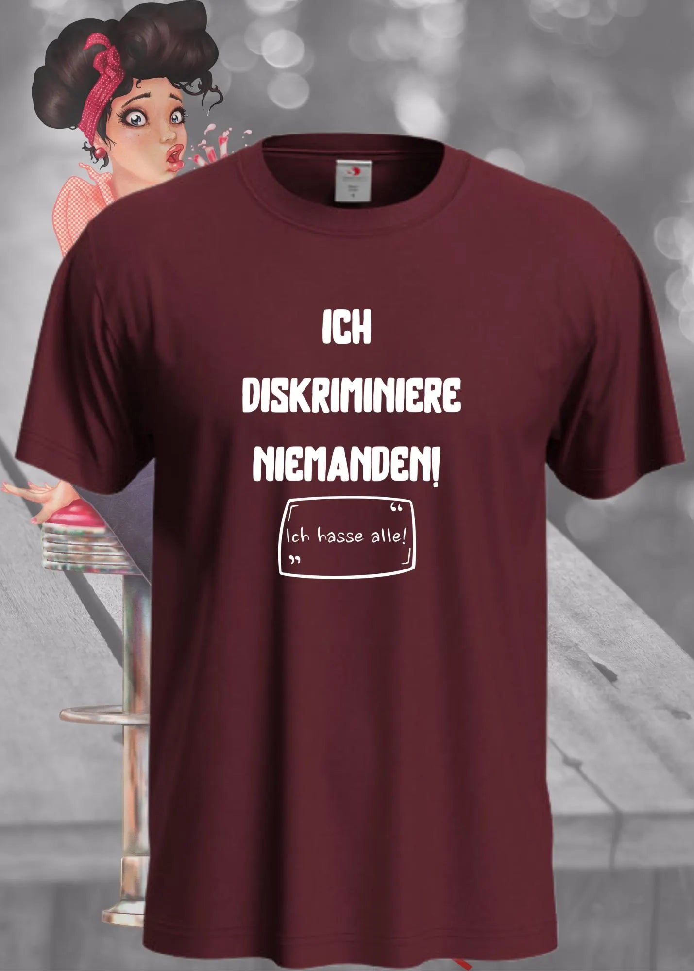 😤 Unisex T-Shirt 'Ich diskriminiere Niemanden - Ich Hasse Alle' - Sarkasmus Shirt 😏