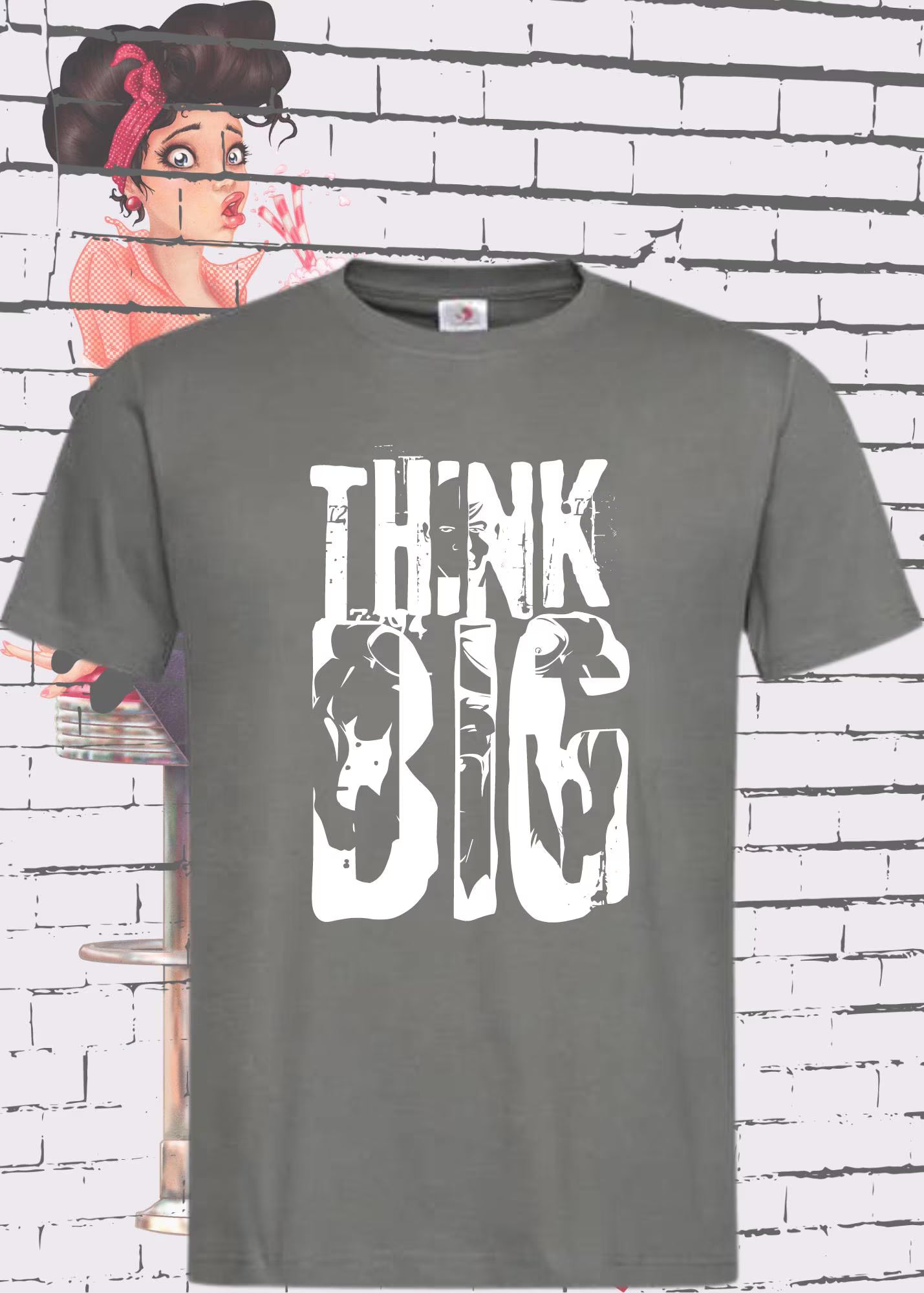 πͺ Herren T-Shirt Think Big - Motivations-Shirt mit Statement π