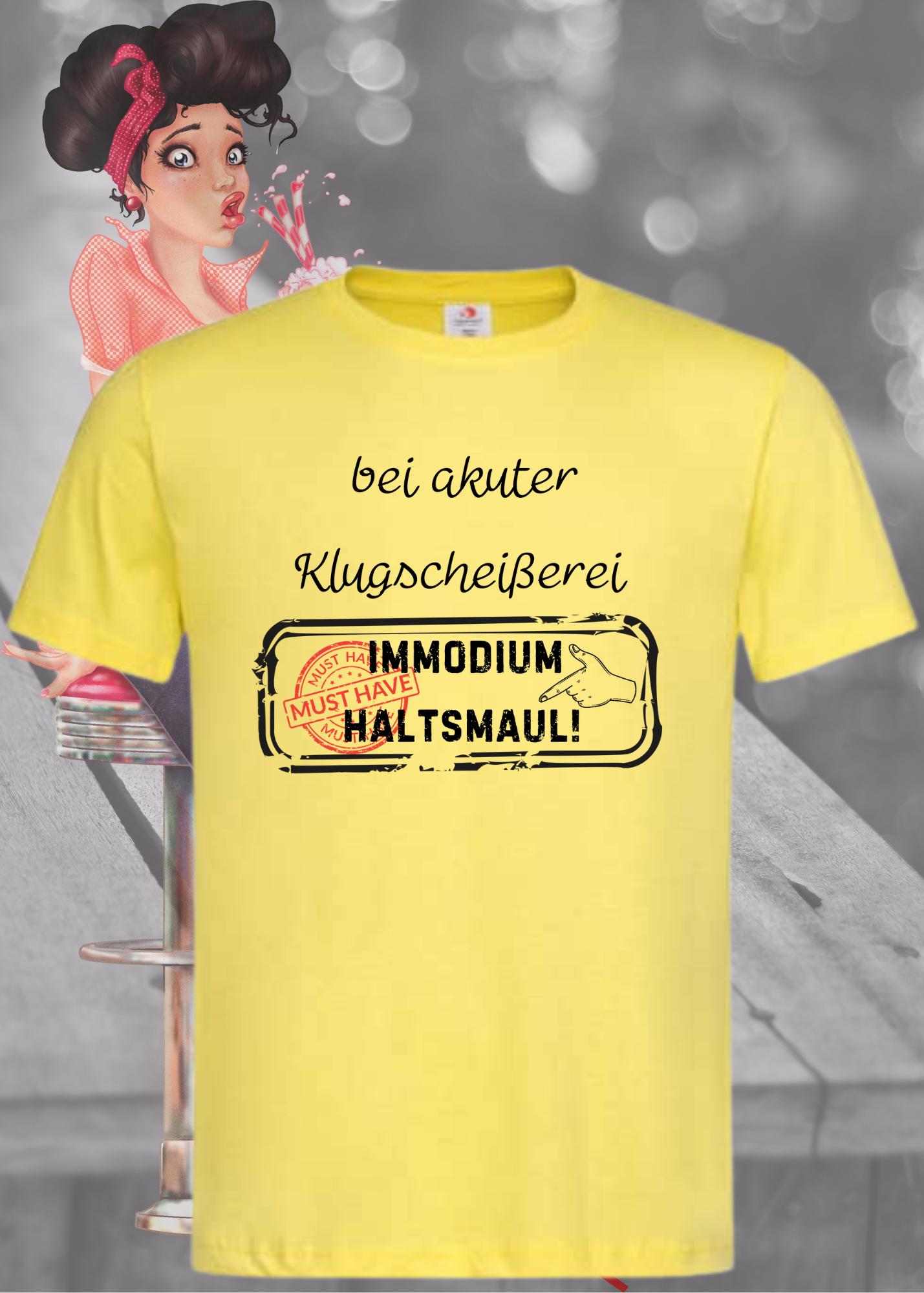 🤐 T-Shirt 'Bei akuter Klugscheißerei Immodium Halts Maul' 💊 - Witziges Anti-Besserwisser Shirt 😂