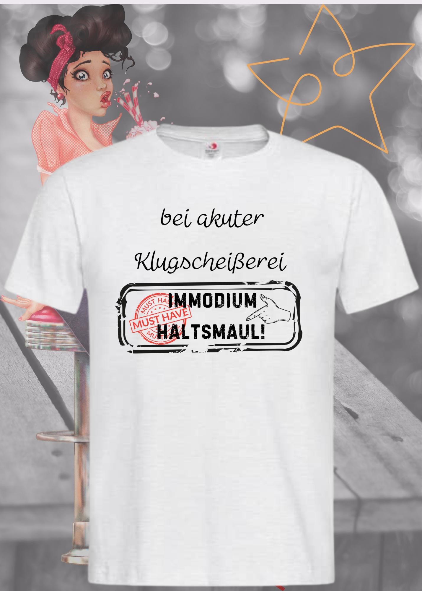 🤐 T-Shirt 'Bei akuter Klugscheißerei Immodium Halts Maul' 💊 - Witziges Anti-Besserwisser Shirt 😂