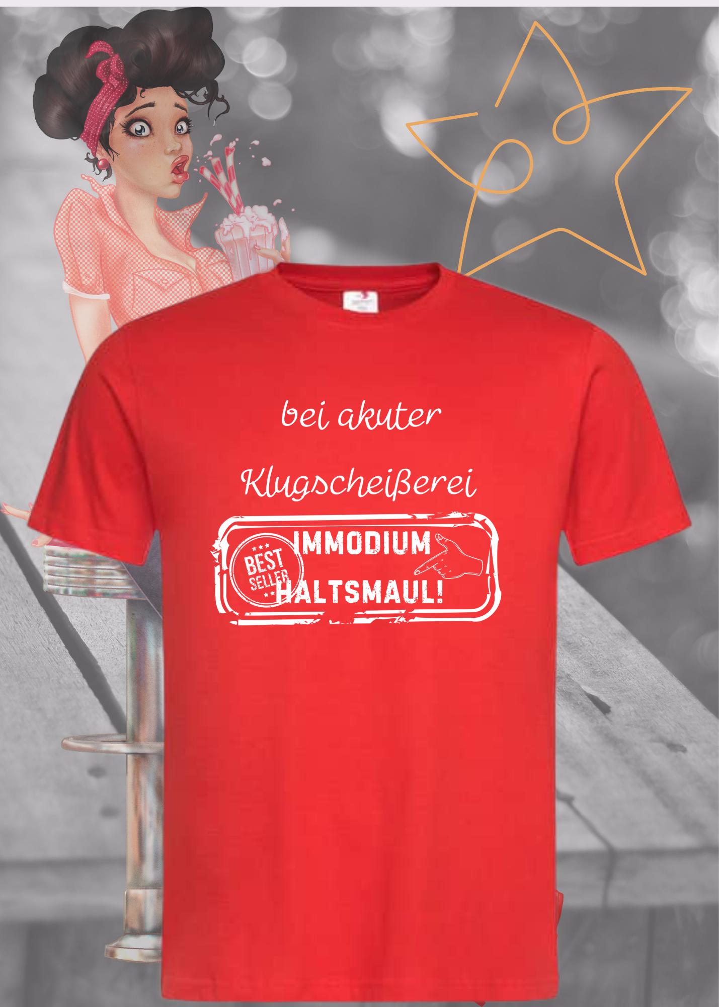 🤐 T-Shirt 'Bei akuter Klugscheißerei Immodium Halts Maul' 💊 - Witziges Anti-Besserwisser Shirt 😂