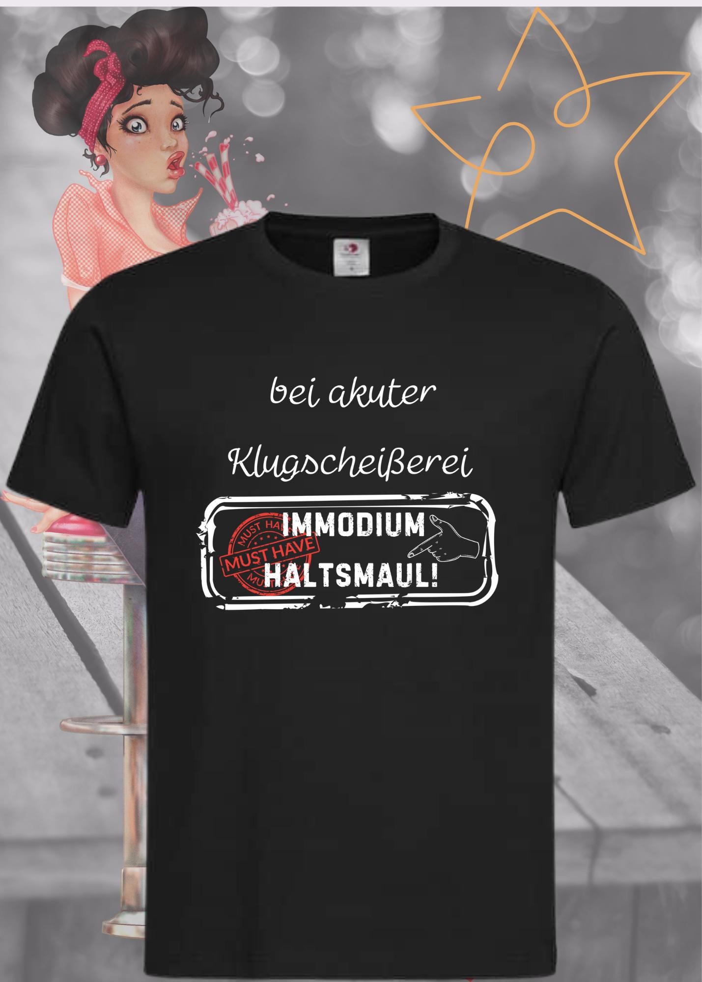 🤐 T-Shirt 'Bei akuter Klugscheißerei Immodium Halts Maul' 💊 - Witziges Anti-Besserwisser Shirt 😂