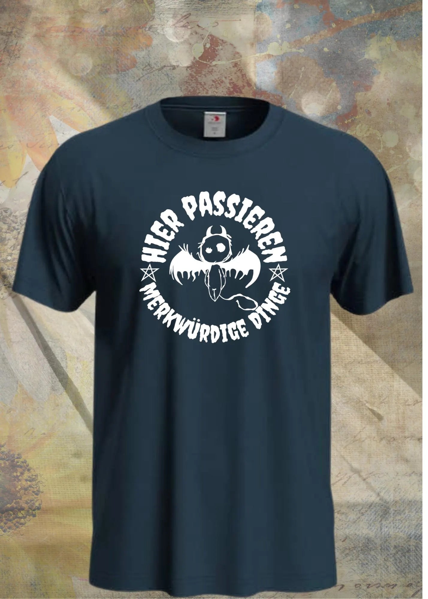 🔮 Unisex T-Shirt 'Hier Passieren Merkwürdige Dinge' - Mystisches Statement Shirt