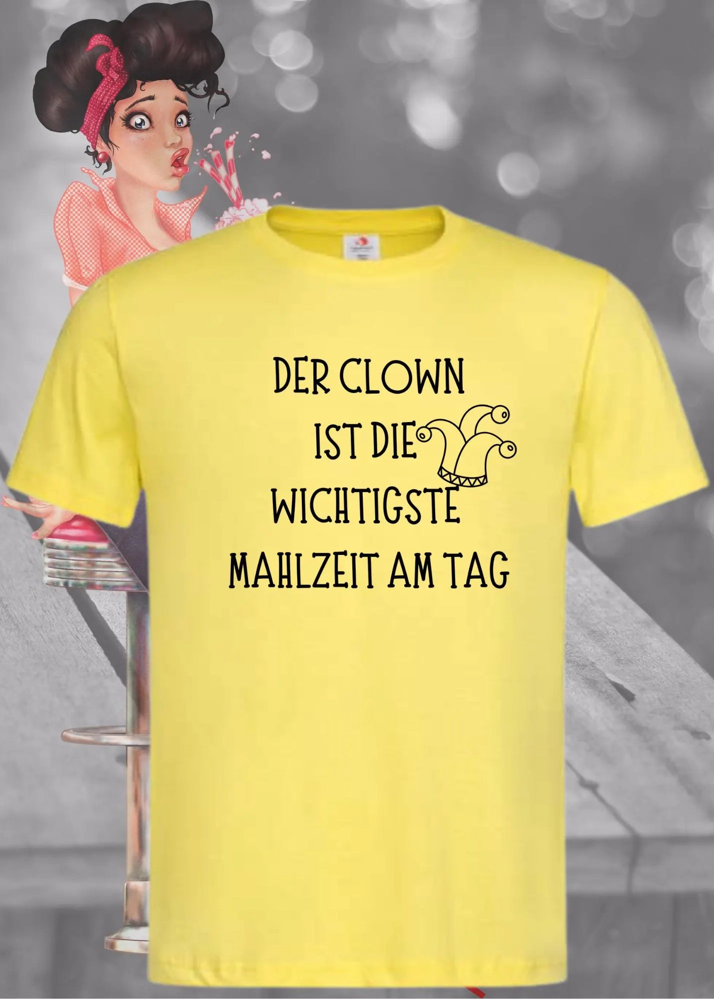Unisex T-Shirt - Der Clown ist die wichtigste Mahlzeit am Tag | Witziger Spruch