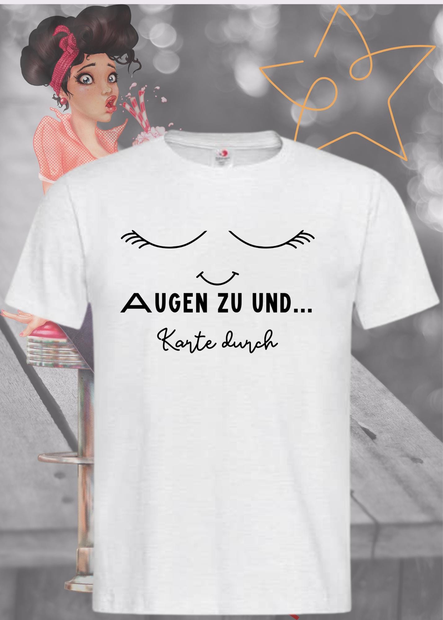 💳 T-Shirt Augen zu und Karte durch 😂 Witzige Sprüche Geschenkidee 🎁 Lustige T-Shirts Freizeit Unisex viele Farben 👕