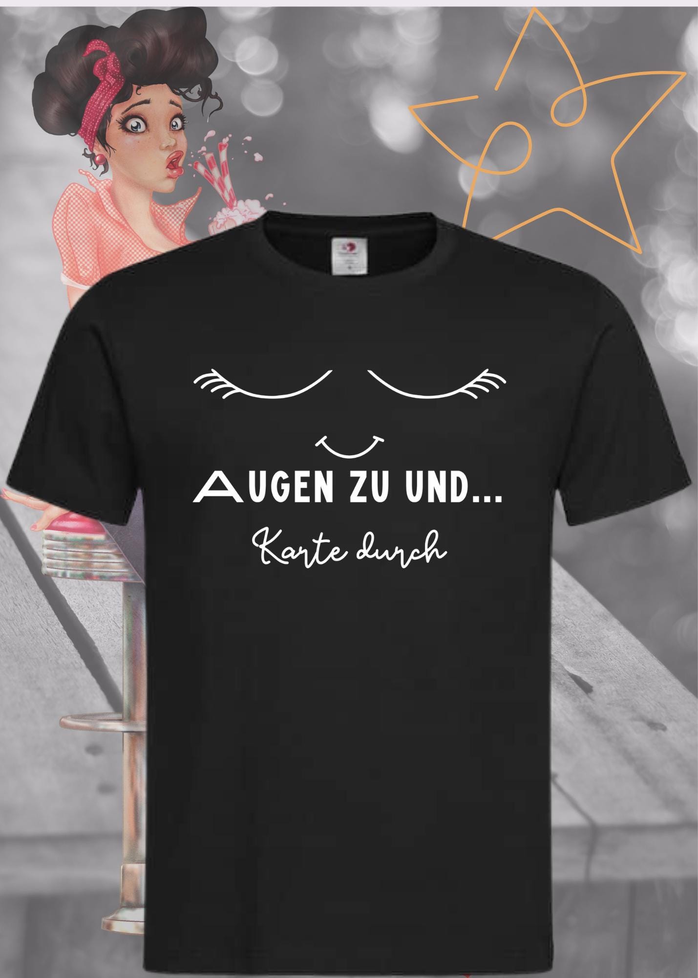💳 T-Shirt Augen zu und Karte durch 😂 Witzige Sprüche Geschenkidee 🎁 Lustige T-Shirts Freizeit Unisex viele Farben 👕