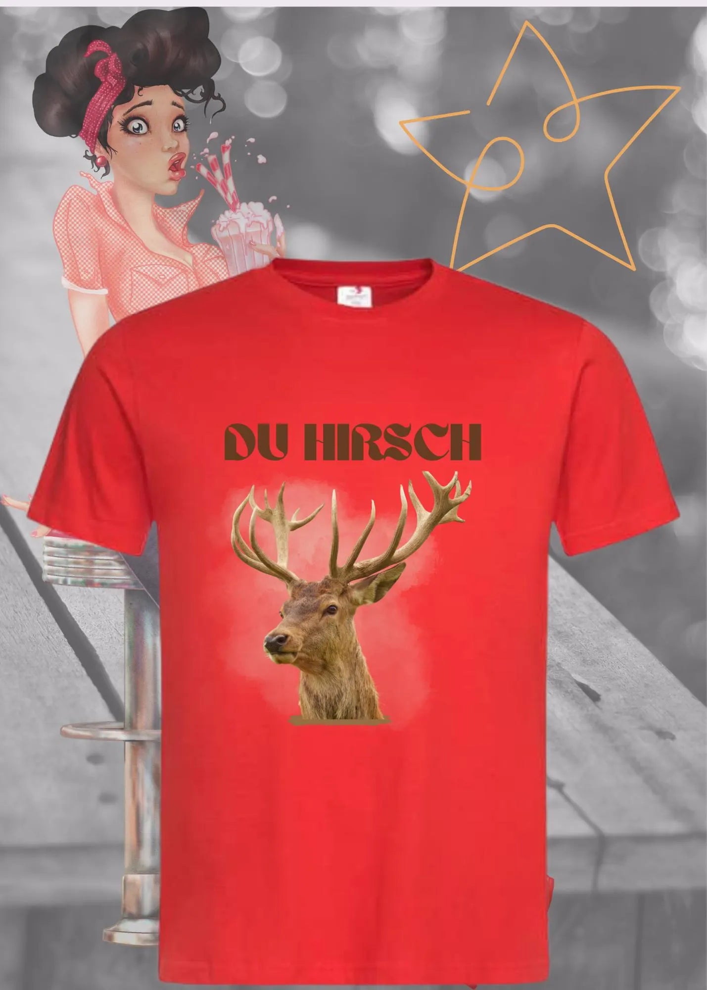 ๐ฆ Unisex T-Shirt 'Du Hirsch' - Witziges Statement Shirt ๐