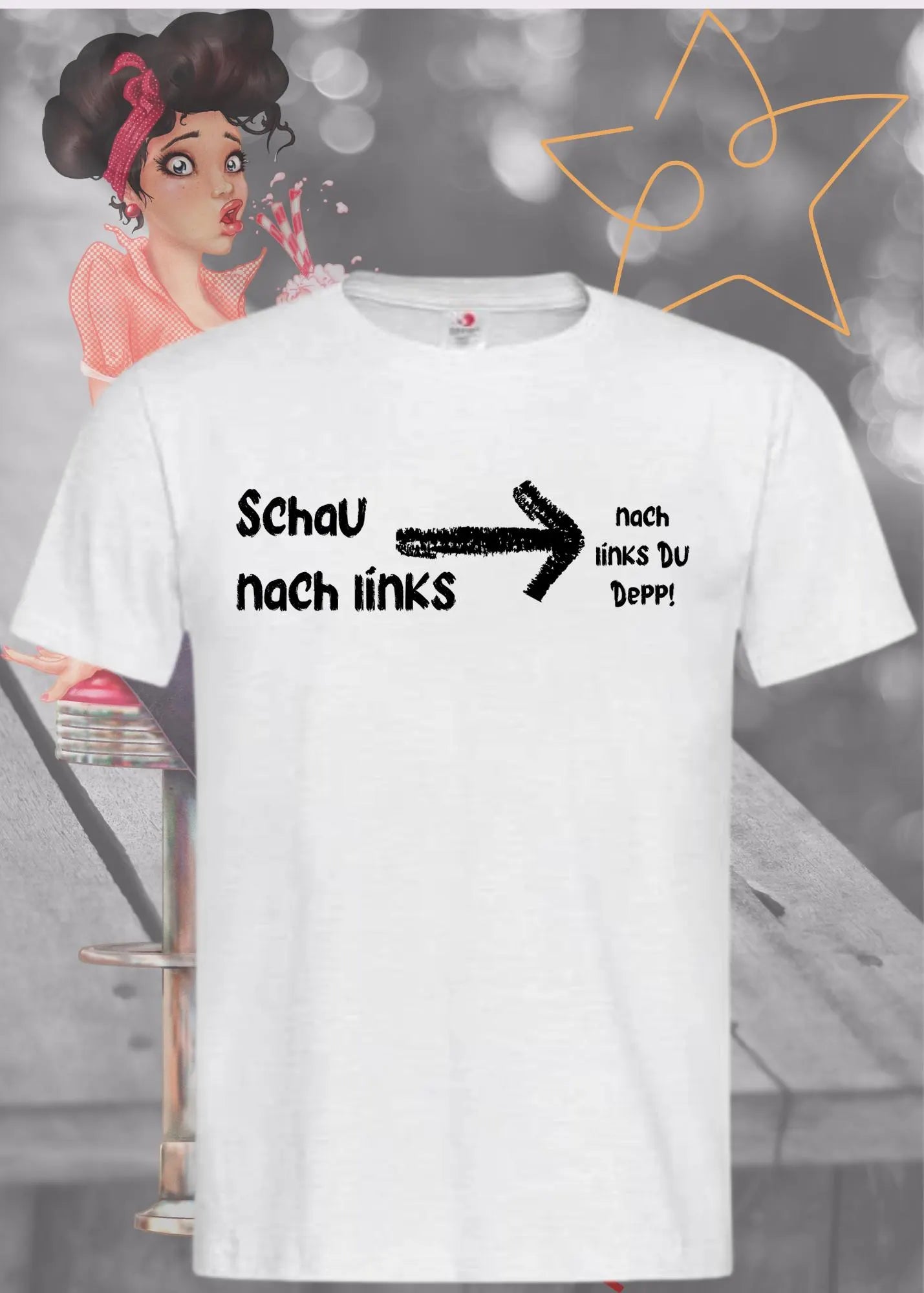 👀 T-Shirt 'Schau nach links, nach links du Depp' 🤦♂️ - Witziges Spruch-Shirt für Geduldige 😂