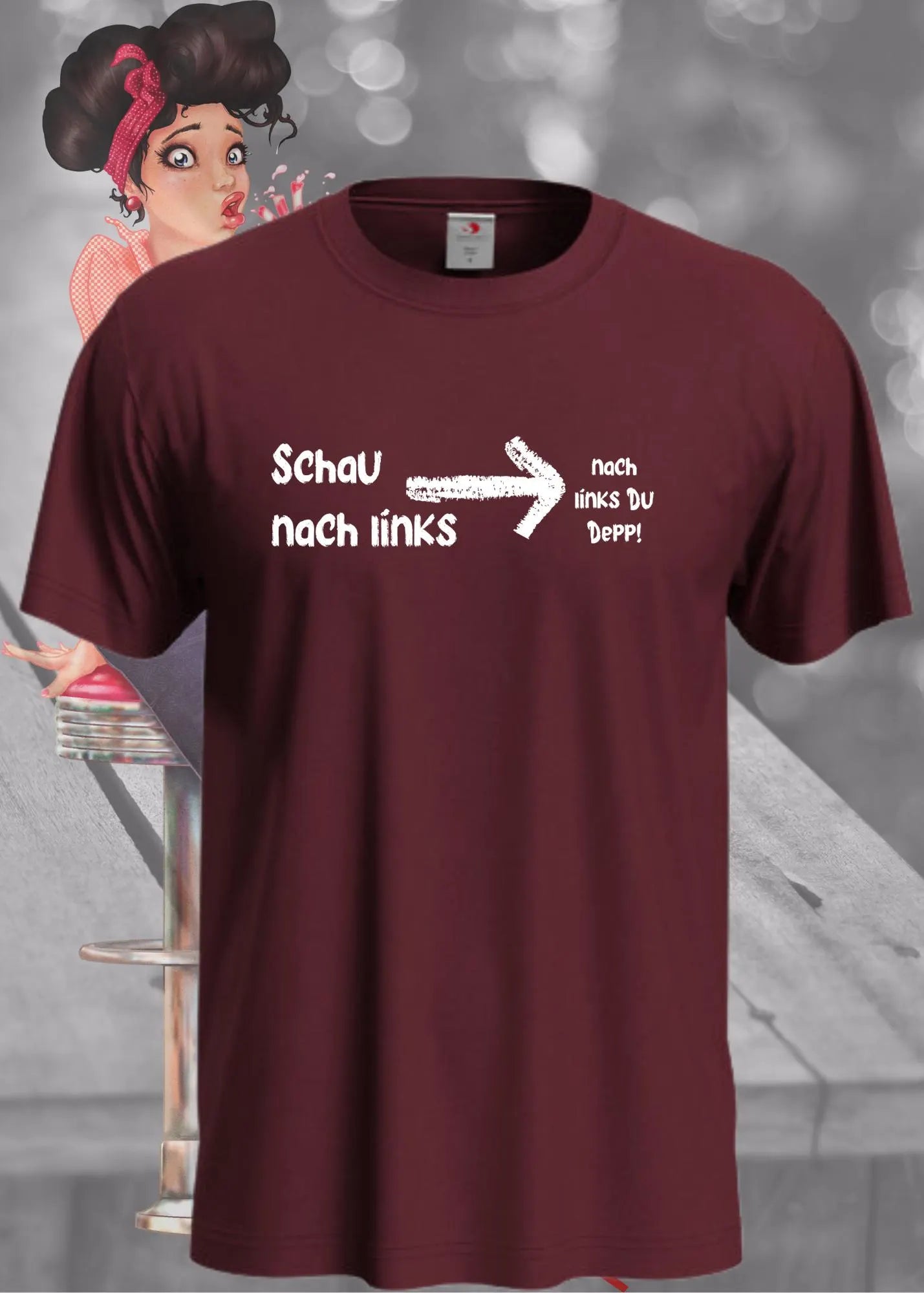 👀 T-Shirt 'Schau nach links, nach links du Depp' 🤦♂️ - Witziges Spruch-Shirt für Geduldige 😂