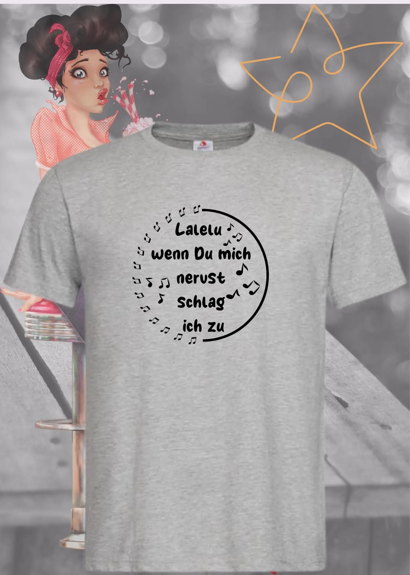 😴 Unisex T-Shirt 'Lalelu - Wenn Du Mich Nervst Schlag Ich Zu' - Schlaf Humor Shirt 😤