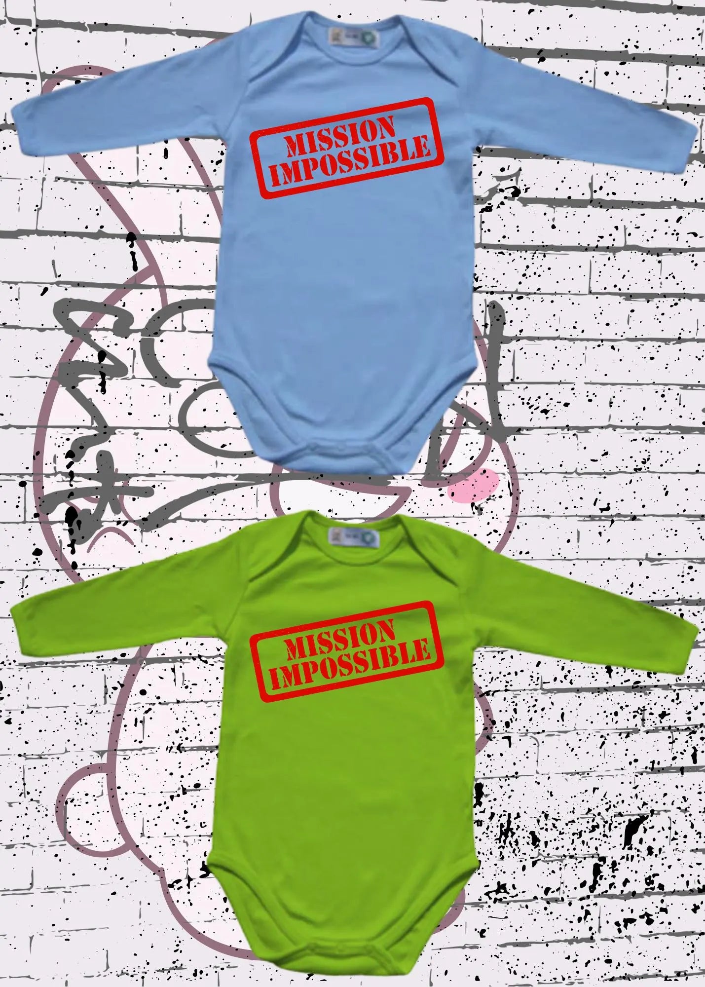 🍼 Baby Body Langarm Mission Impossible 👶 | Bio-Baumwolle Strampler