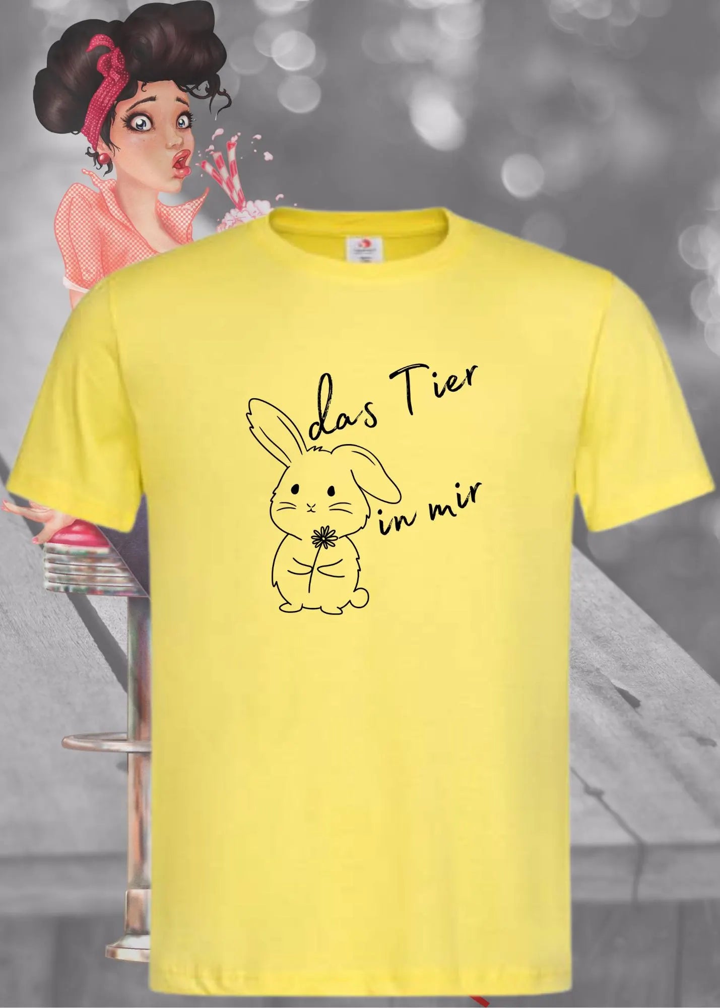 🐰 T-Shirt 'Das Tier in mir' 🌸 - Witziges Spruch-Shirt mit süßem Hasen-Motiv 😂