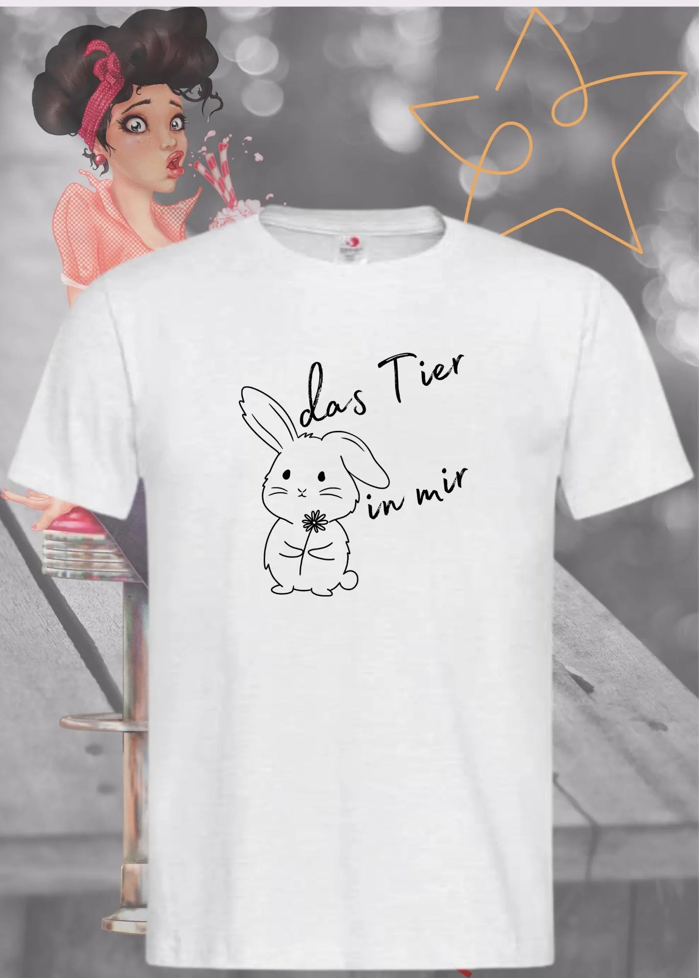 🐰 T-Shirt 'Das Tier in mir' 🌸 - Witziges Spruch-Shirt mit süßem Hasen-Motiv 😂