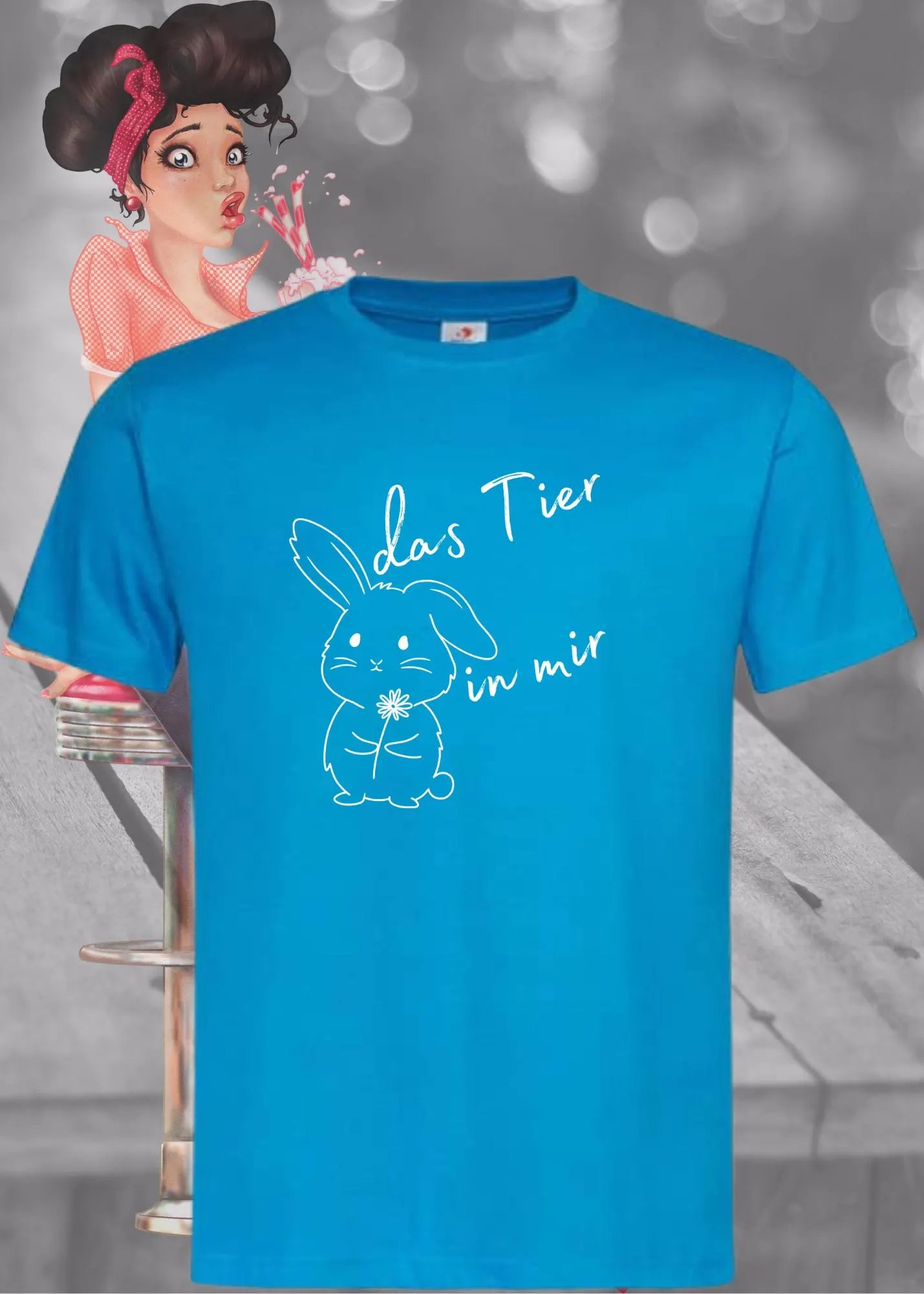🐰 T-Shirt 'Das Tier in mir' 🌸 - Witziges Spruch-Shirt mit süßem Hasen-Motiv 😂