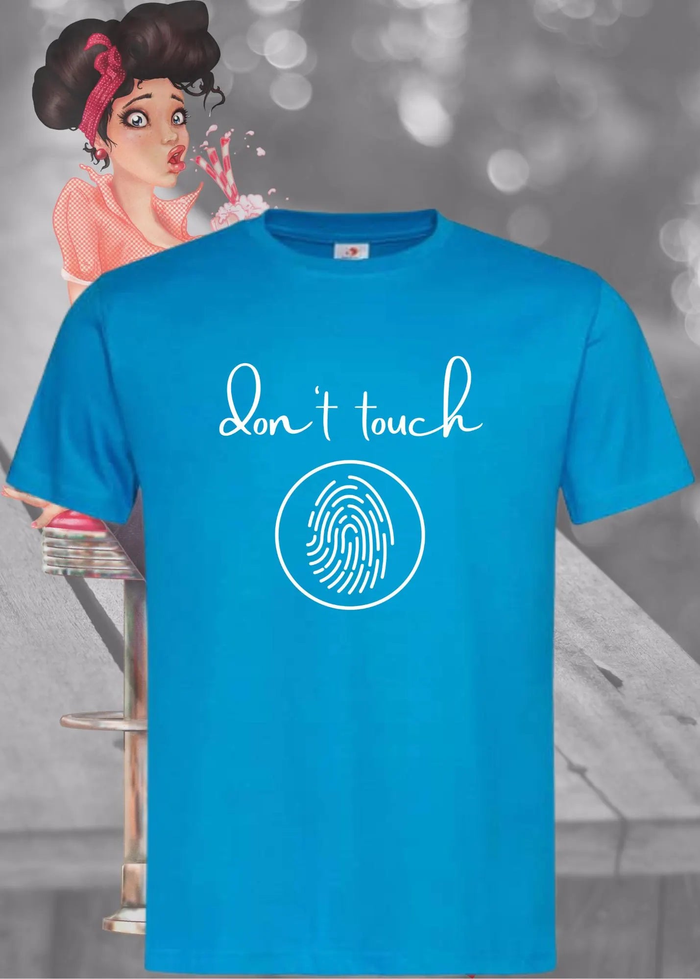 ๐ซ T-Shirt 'Don't touch Fingerprint' ๐ - Witziges Spruch-Shirt fรผr Grenzensetzer ๐