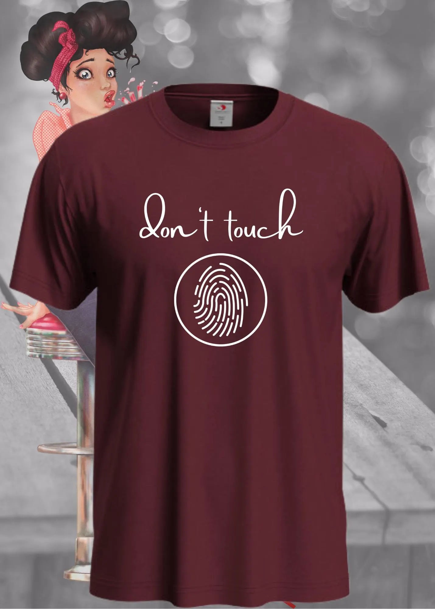 ๐ซ T-Shirt 'Don't touch Fingerprint' ๐ - Witziges Spruch-Shirt fรผr Grenzensetzer ๐