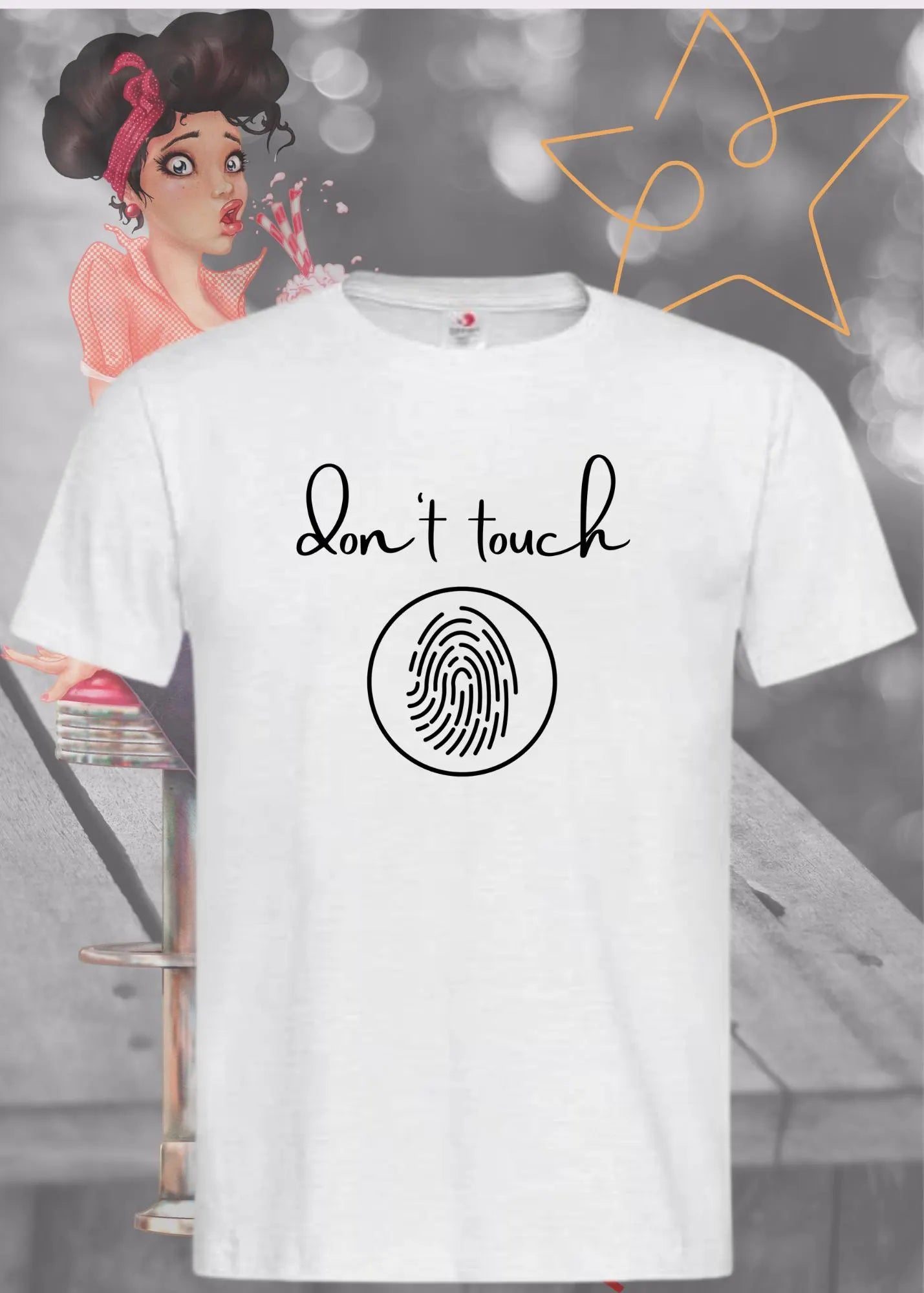 ๐ซ T-Shirt 'Don't touch Fingerprint' ๐ - Witziges Spruch-Shirt fรผr Grenzensetzer ๐