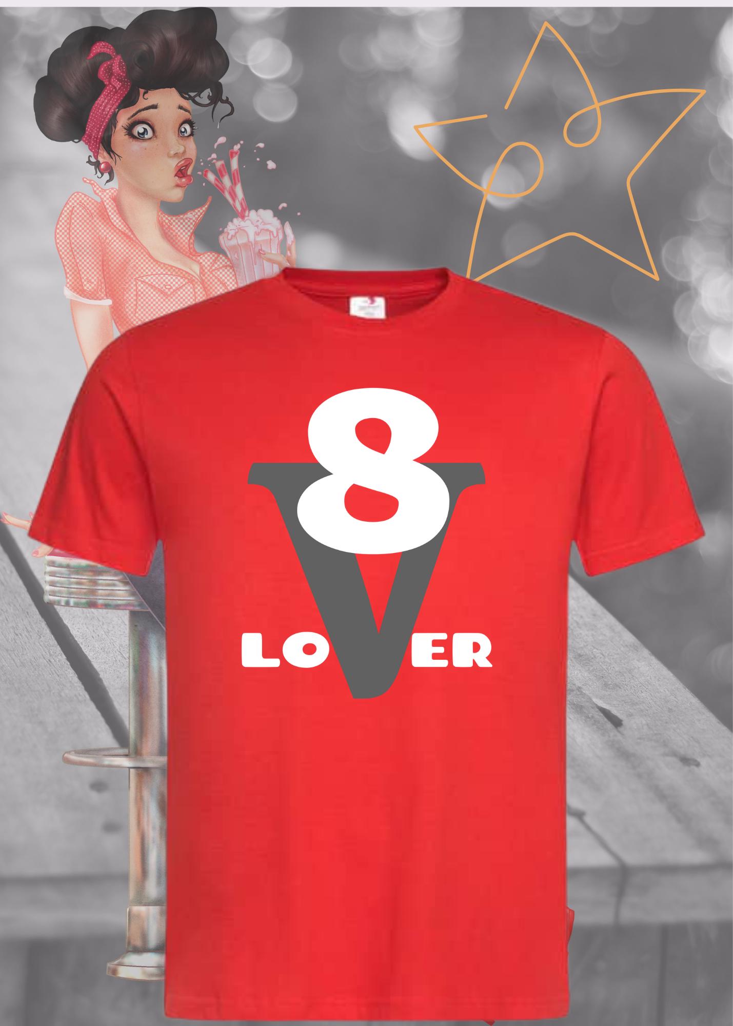 π Unisex T-Shirt 'V8 Lover' - Motorsport Engine Shirt π
