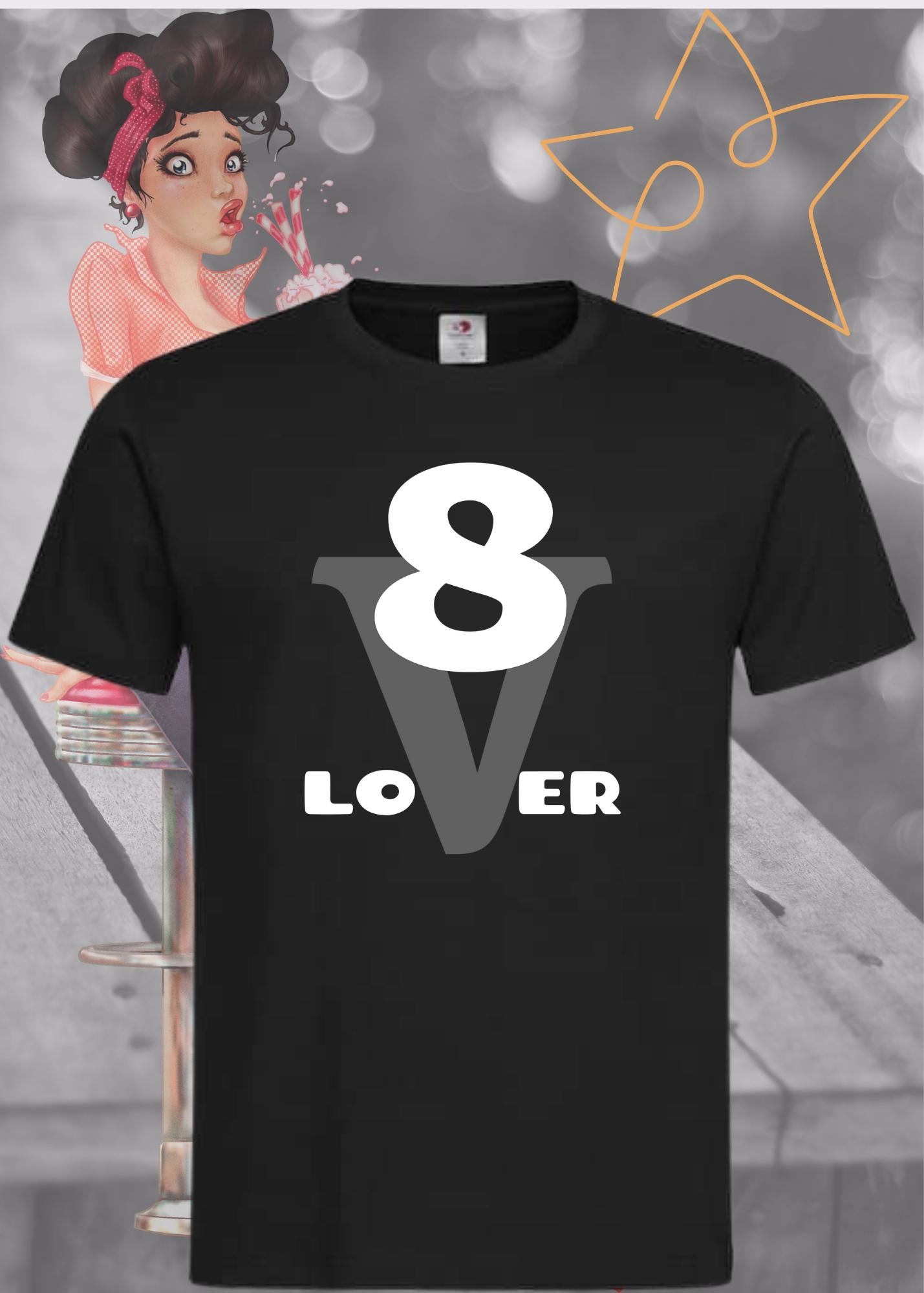 π Unisex T-Shirt 'V8 Lover' - Motorsport Engine Shirt π